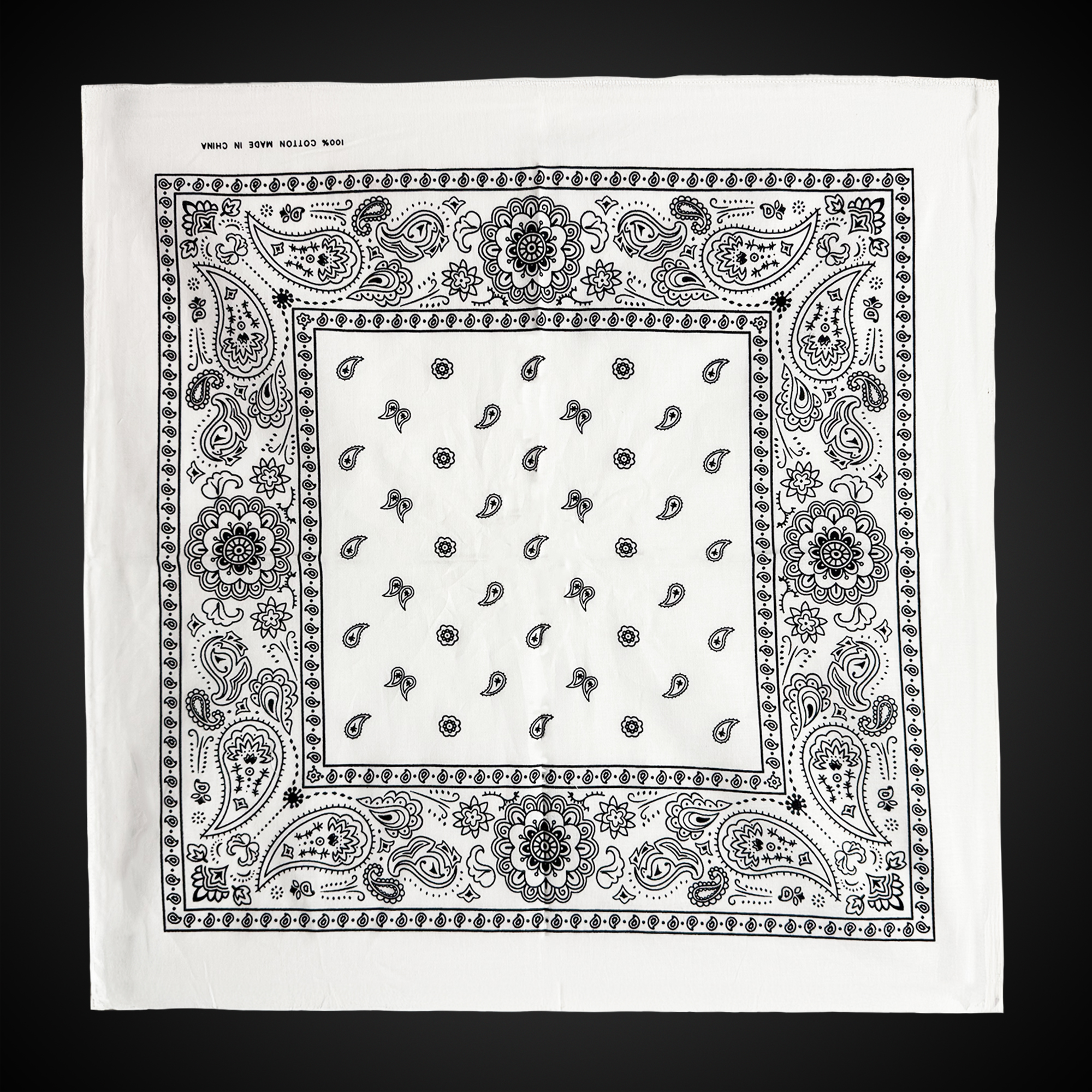 White Cotton Bandana 22" x 22" 3
