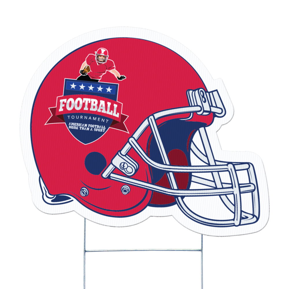 Football Helmet Full Color Yard Sign Yard Sign Die Cut 4CP Pepco