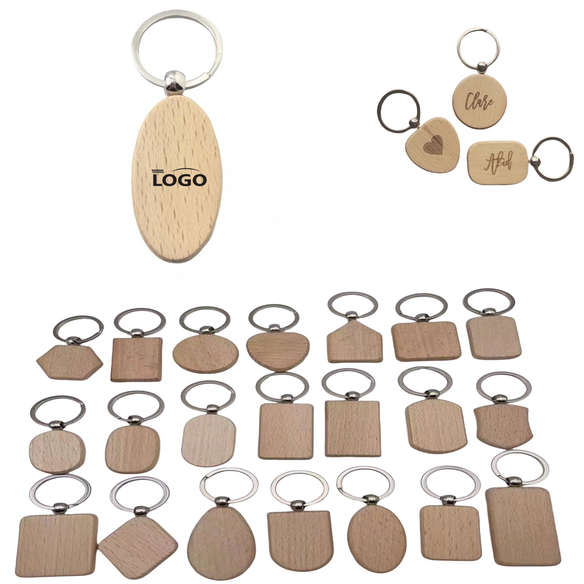 Exquisitely Engraved Wooden Keychain 3