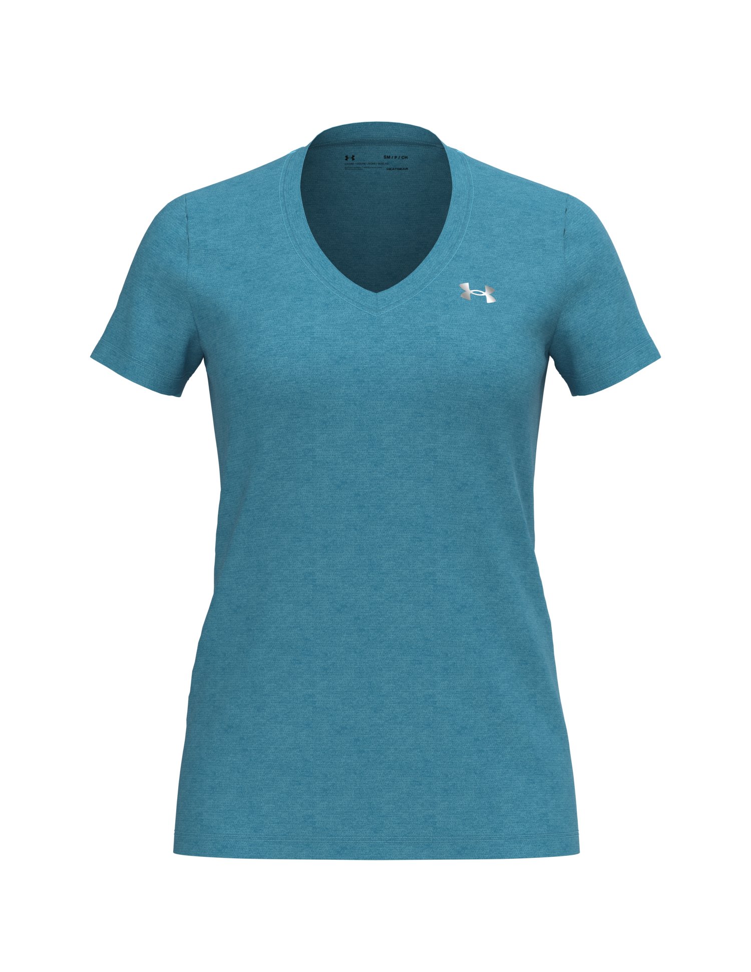 Women's UA Tech Bubble Heather Short Sleeve V-Neck  6
