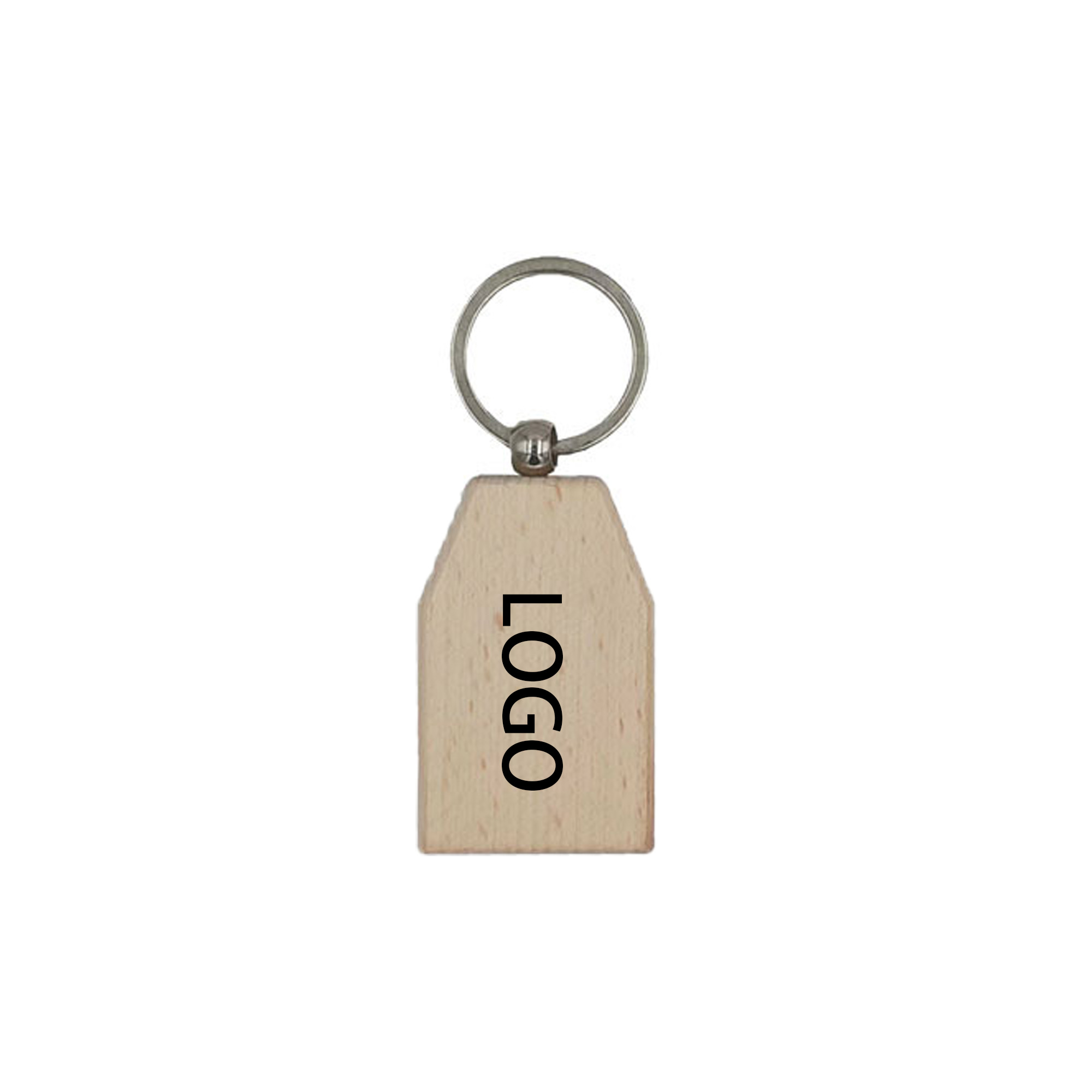 Trapezoidal wooden key chain 3