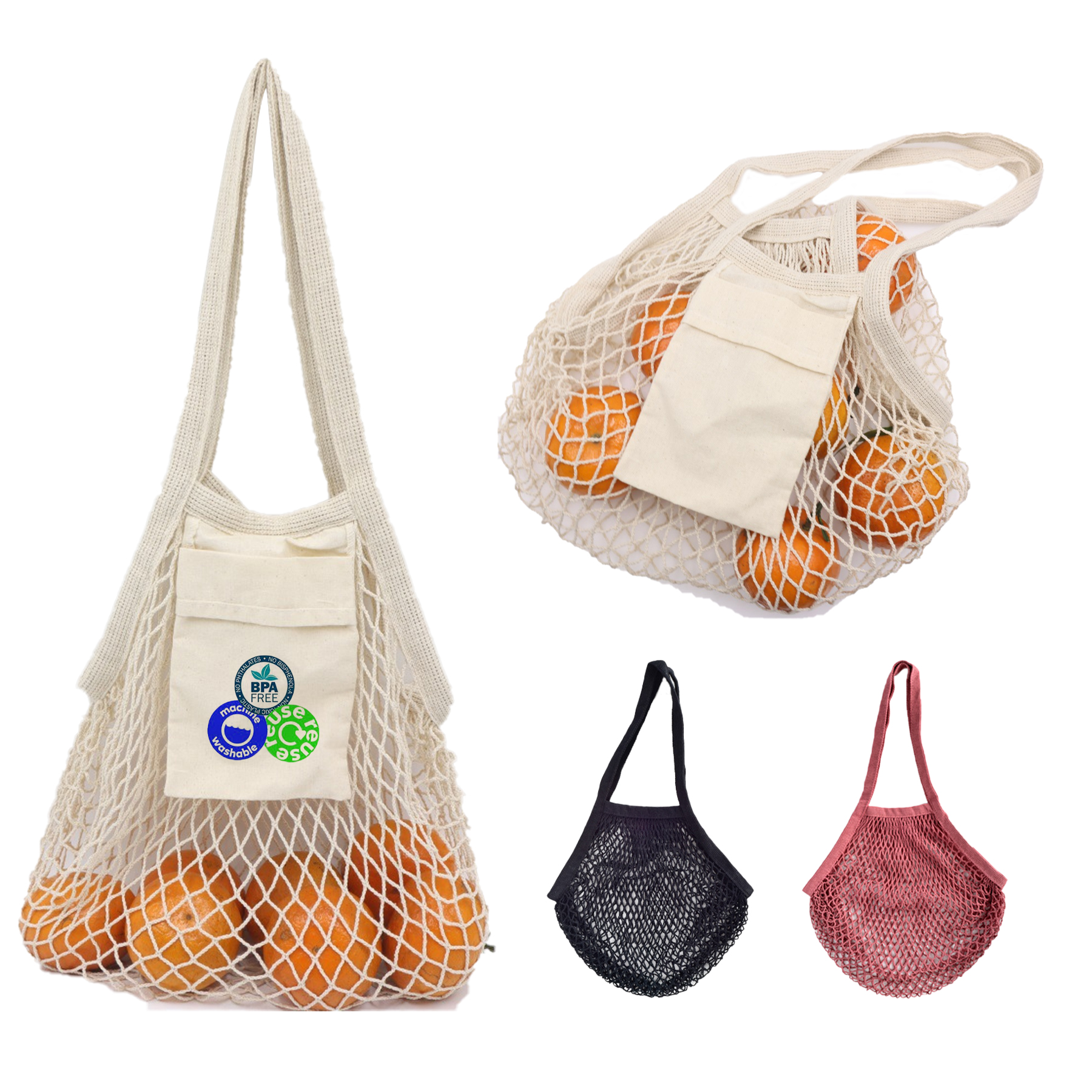 Collapsible Mesh Cotton Tote, custom tote bag with logo imprint 6