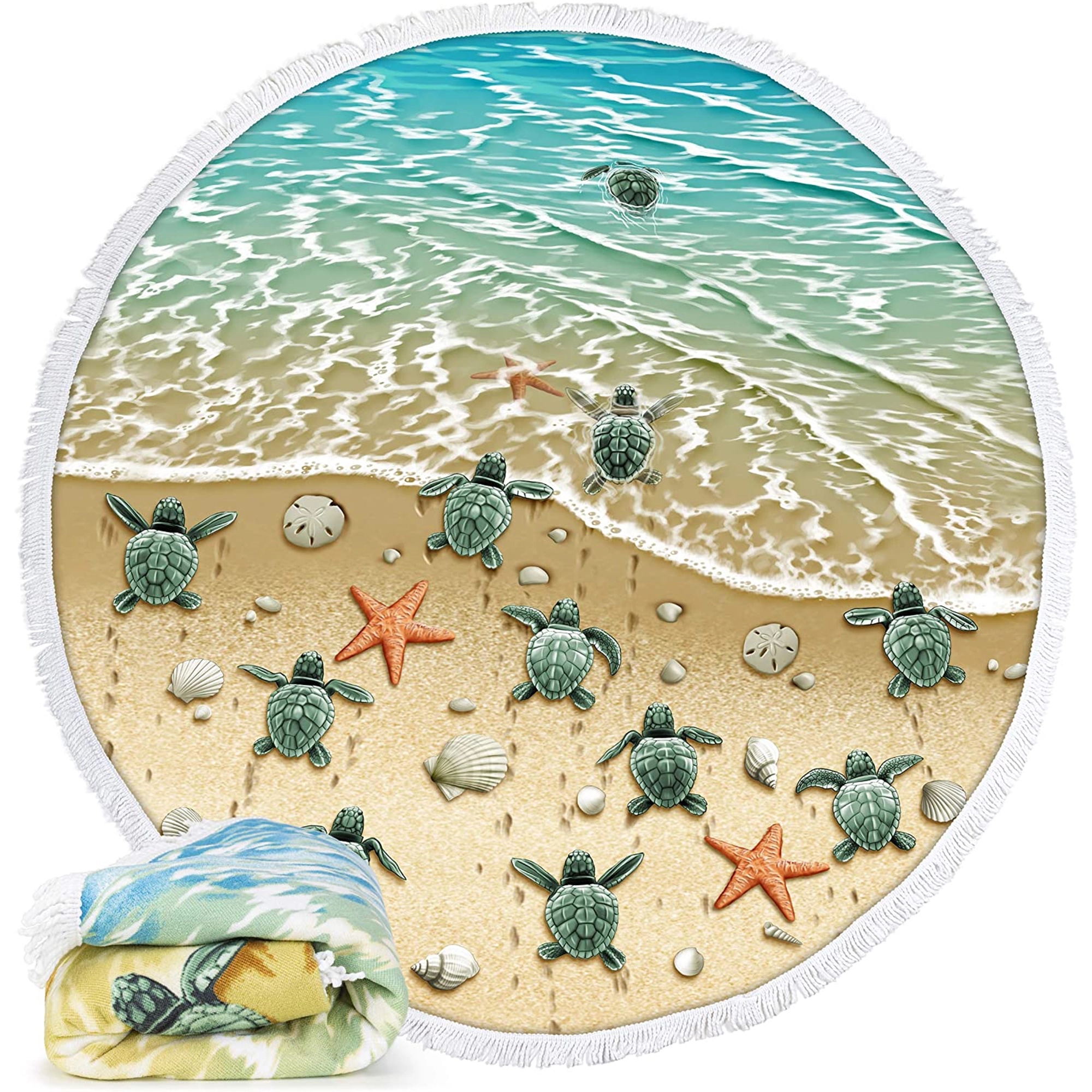59" Full Color Round Beach Towel Blanket MOQ 10 PCS 4