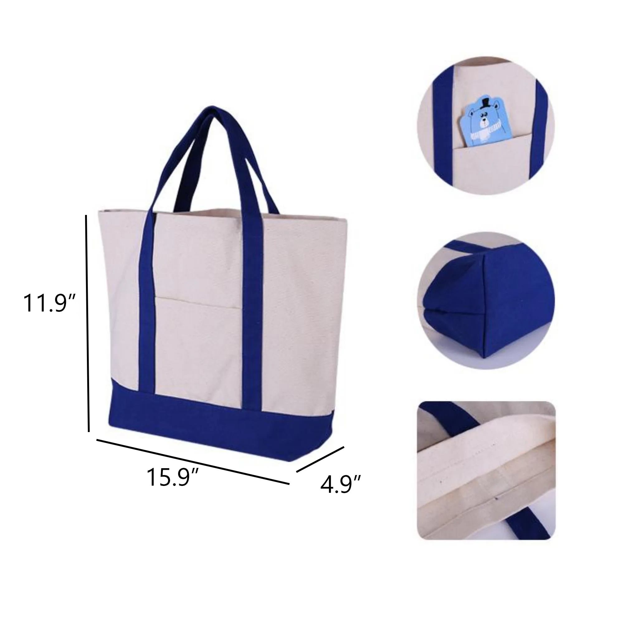 Heavy Duty Canvas Grocery Tote Bag MOQ 100PCS, custom tote bag with logo imprint 7