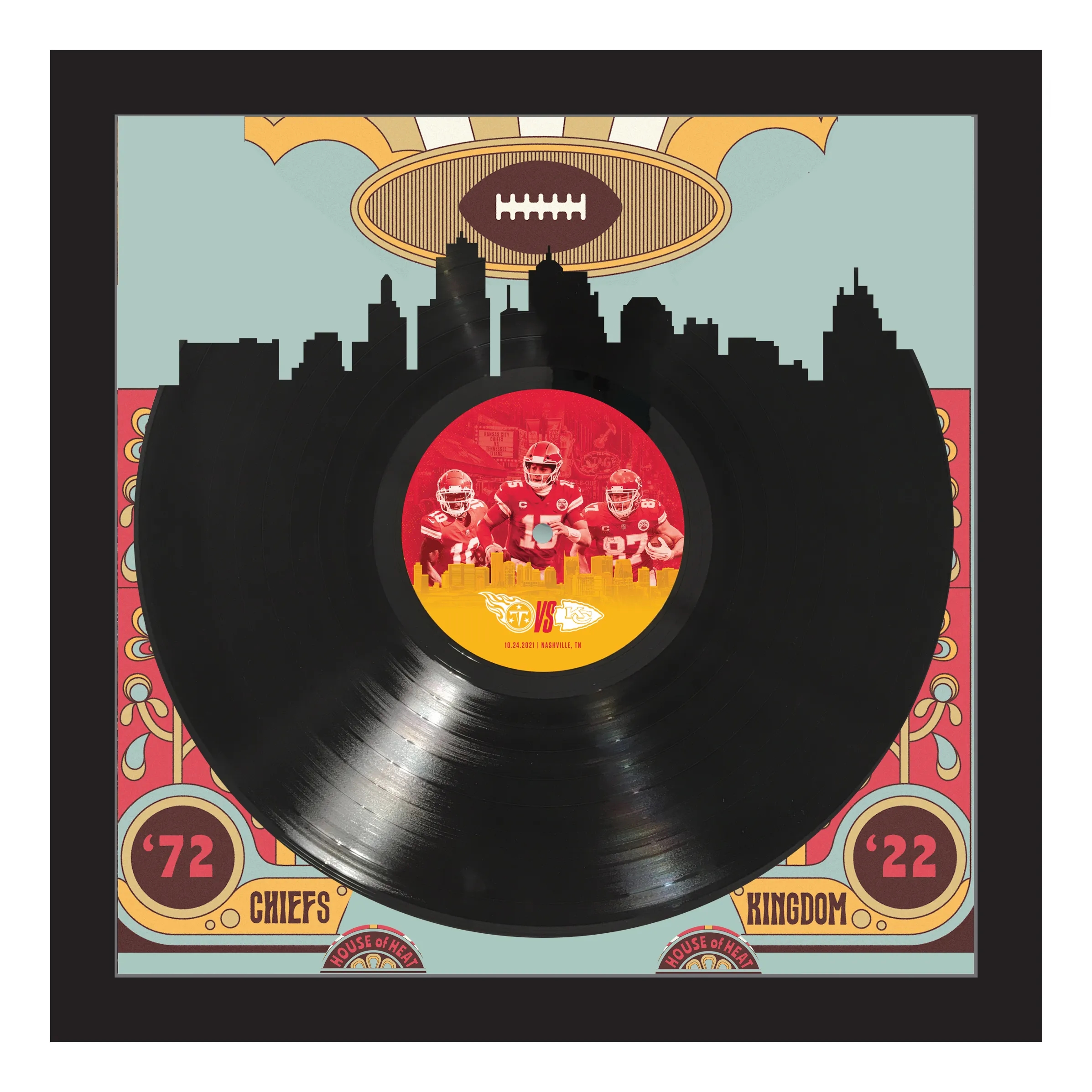 Black Framed 12" Record - Cut-Out + Custom Backer - 15 x 15
