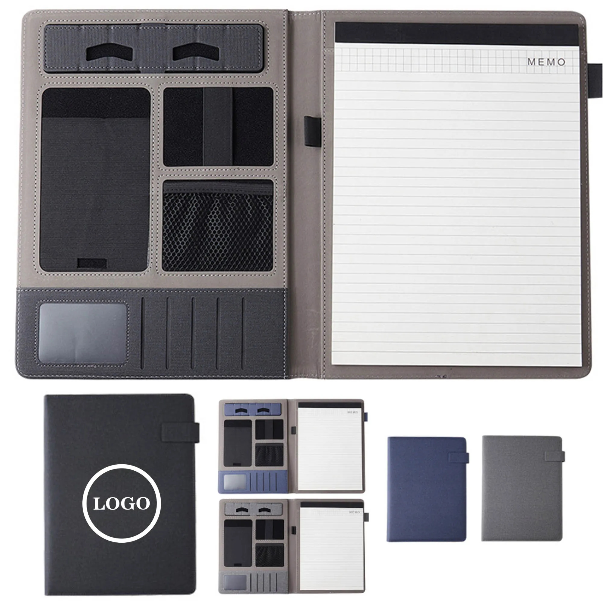 PU Leather Business Notebook with Card Slots and Holder 10