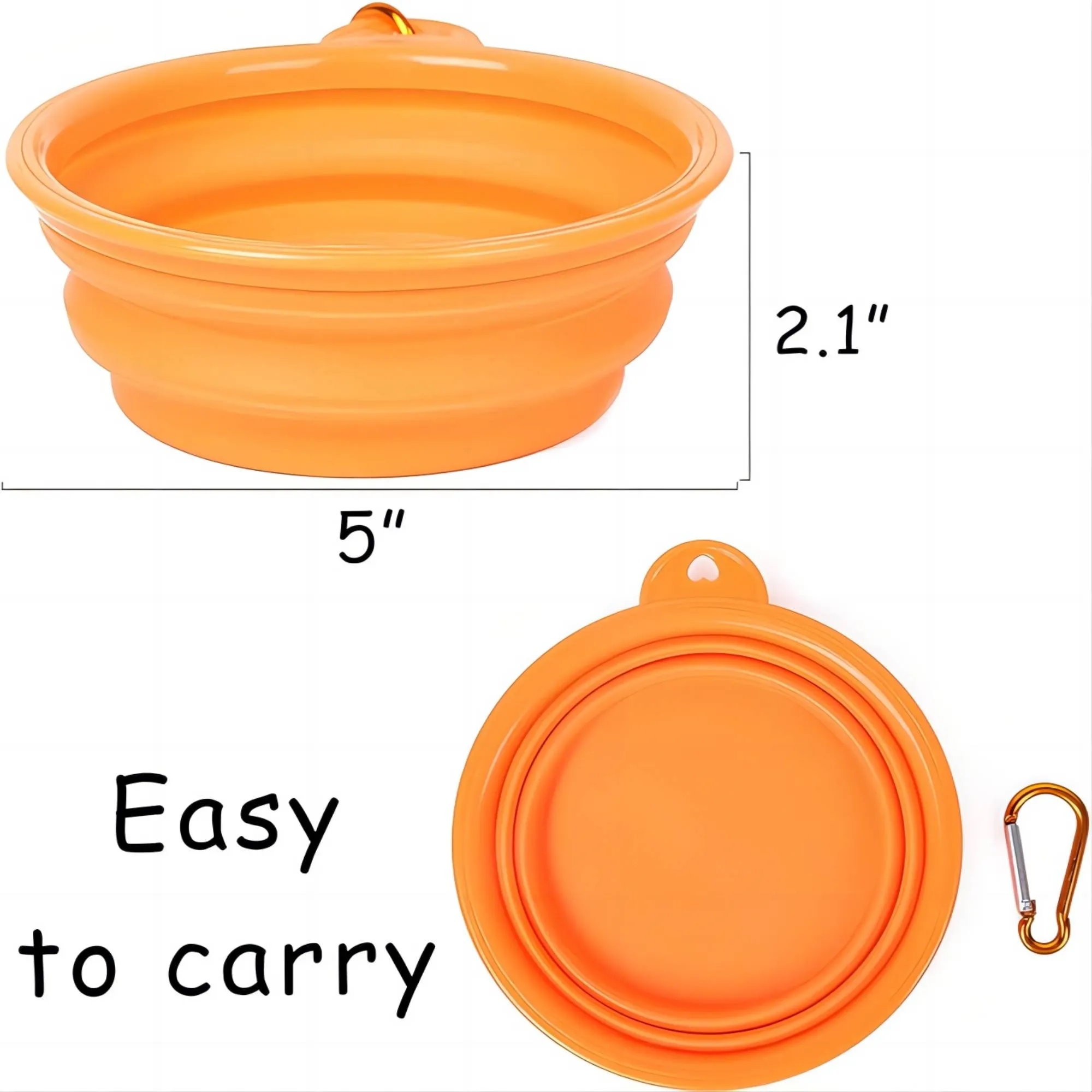 Collapsible Pet Dog Bowl With Carabiner 6