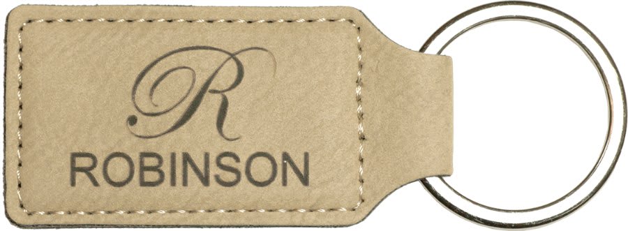 2 3/4" x 1 1/4" Leatherette Rectangle Keychain 27