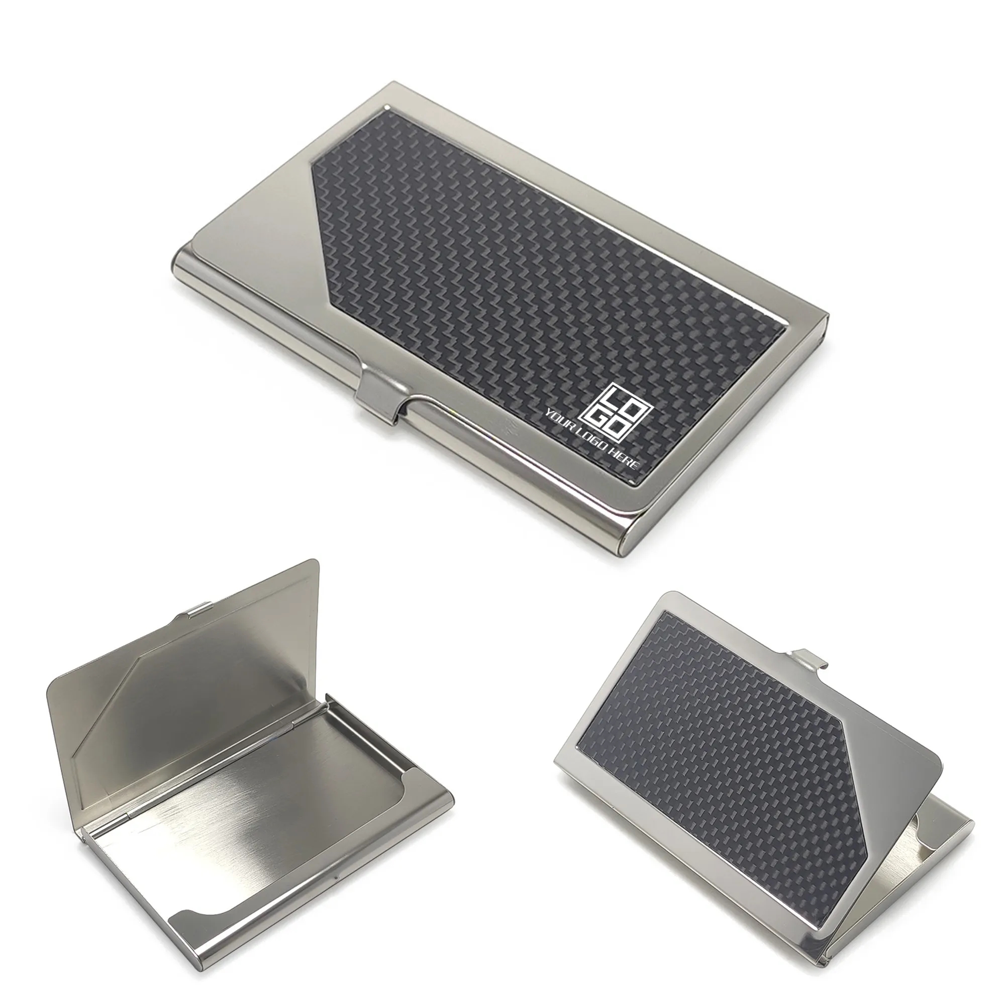 Stainless Steel PU Leather Business Card Holder MOQ10pcs