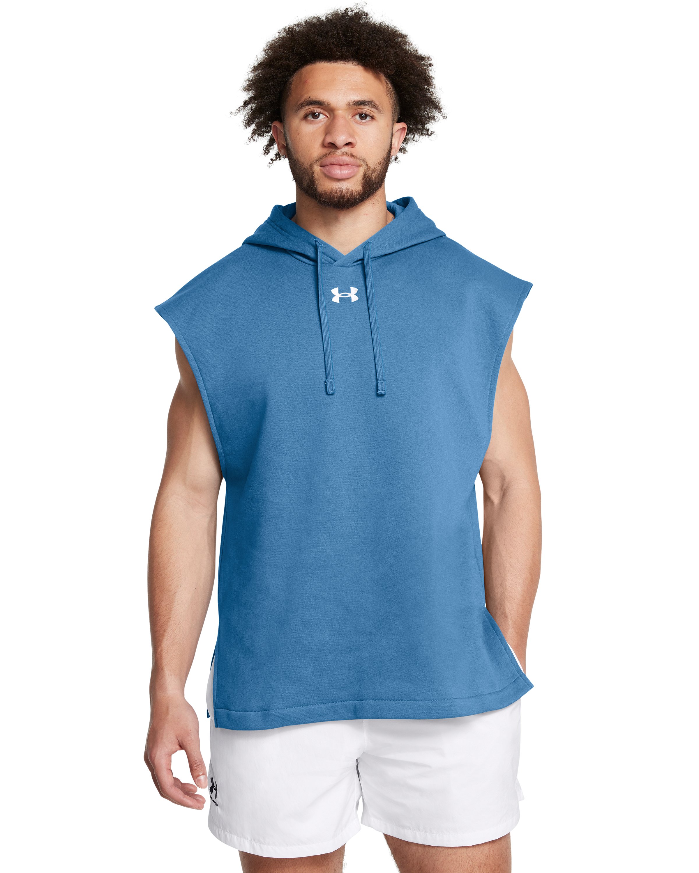Men's UA Rival Fleece Sleeveless Hoodie, custom hoodie or sweatshirt with logo imprint 8