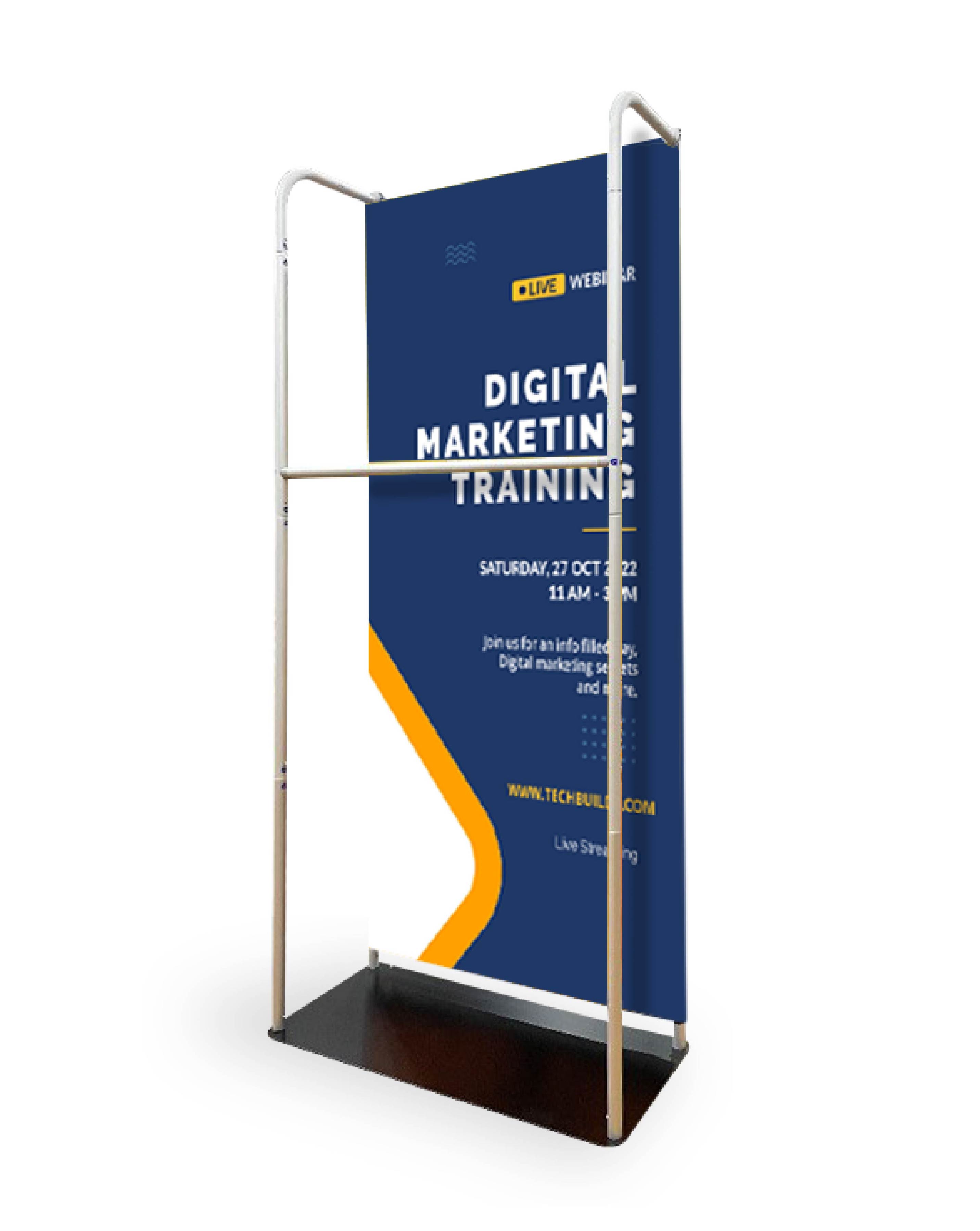 Tension Fabric Stand With Hanging Rail
