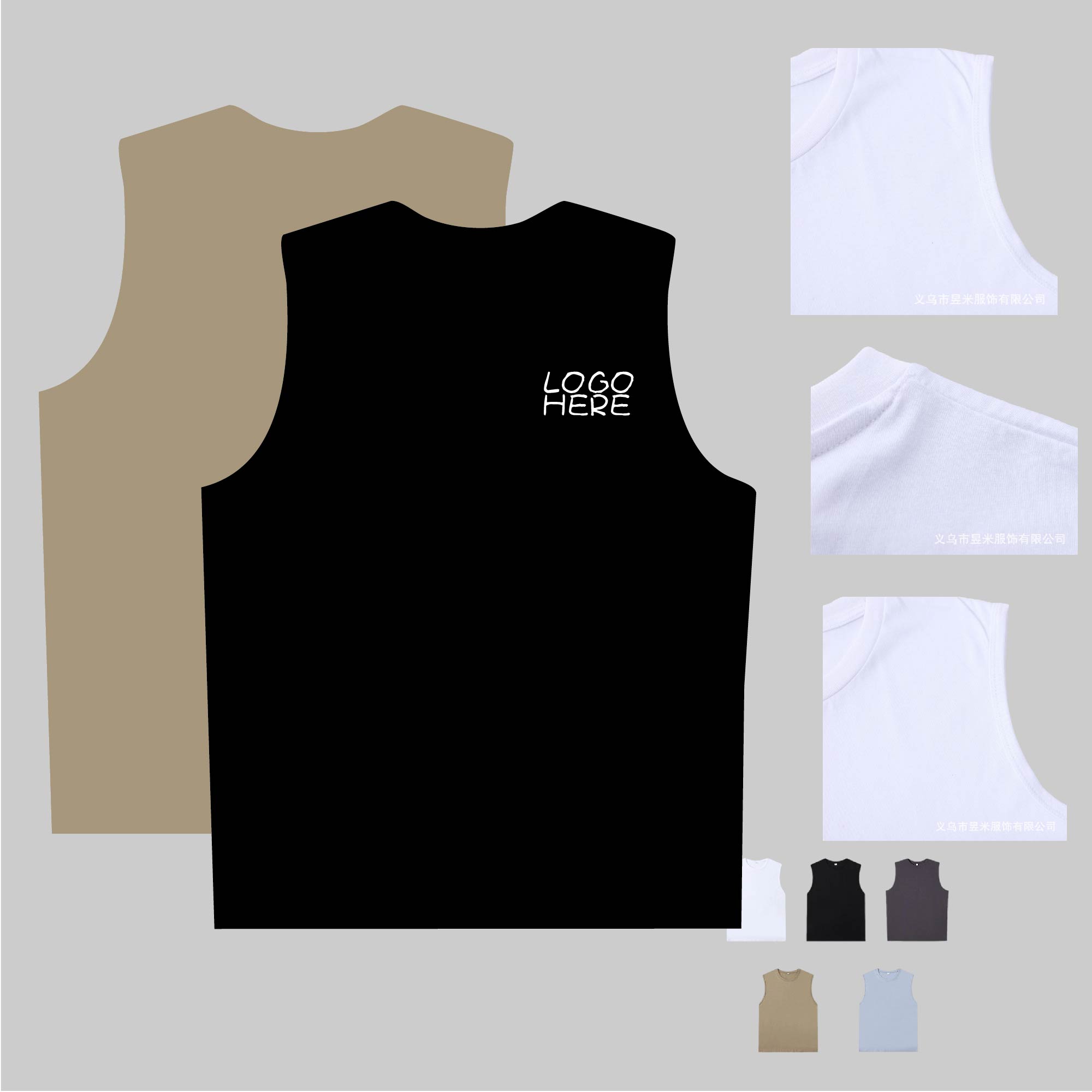 185G Cotton-Feel Sleeveless T-Shirt