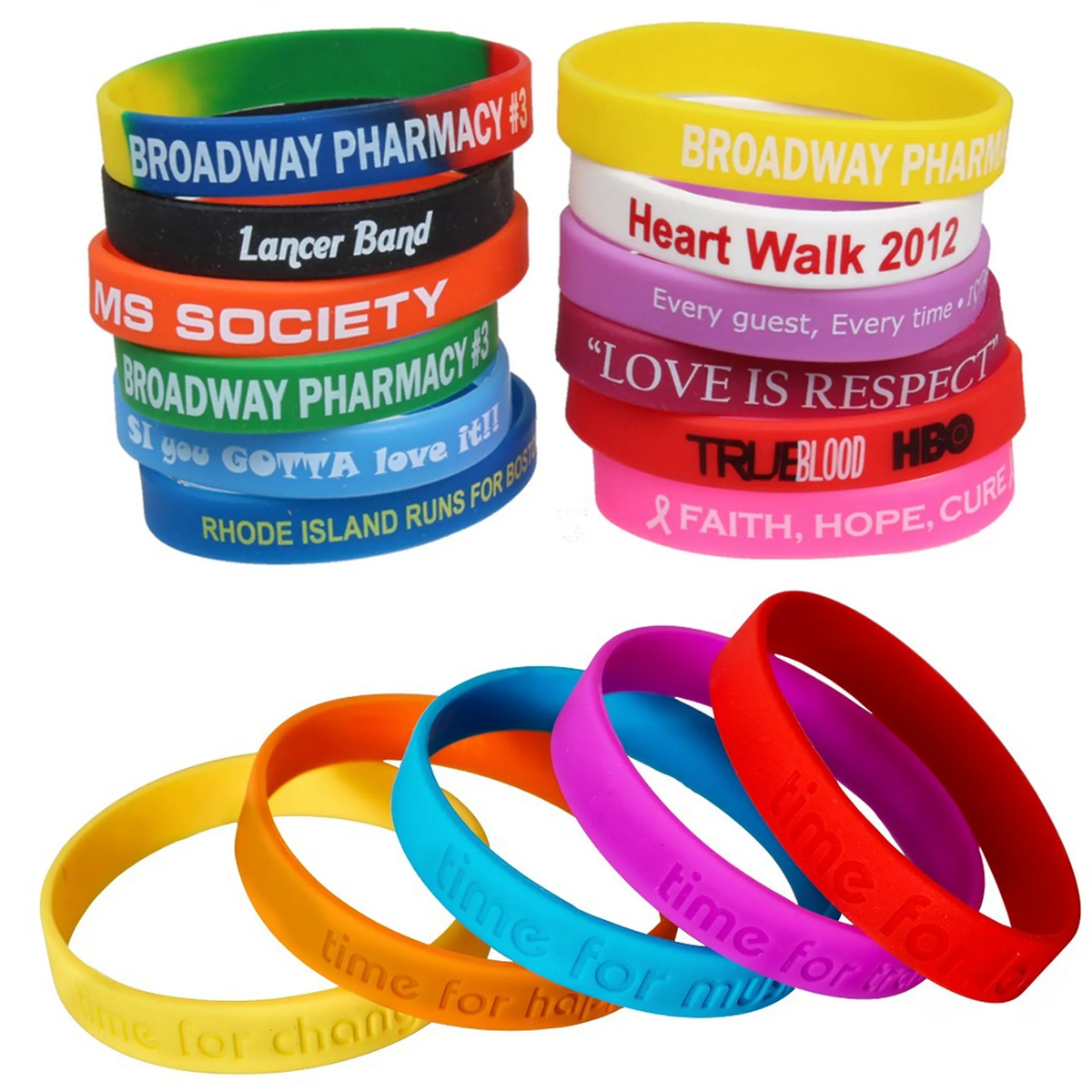 Silicone Sports Bracelet MOQ 500PCS 12