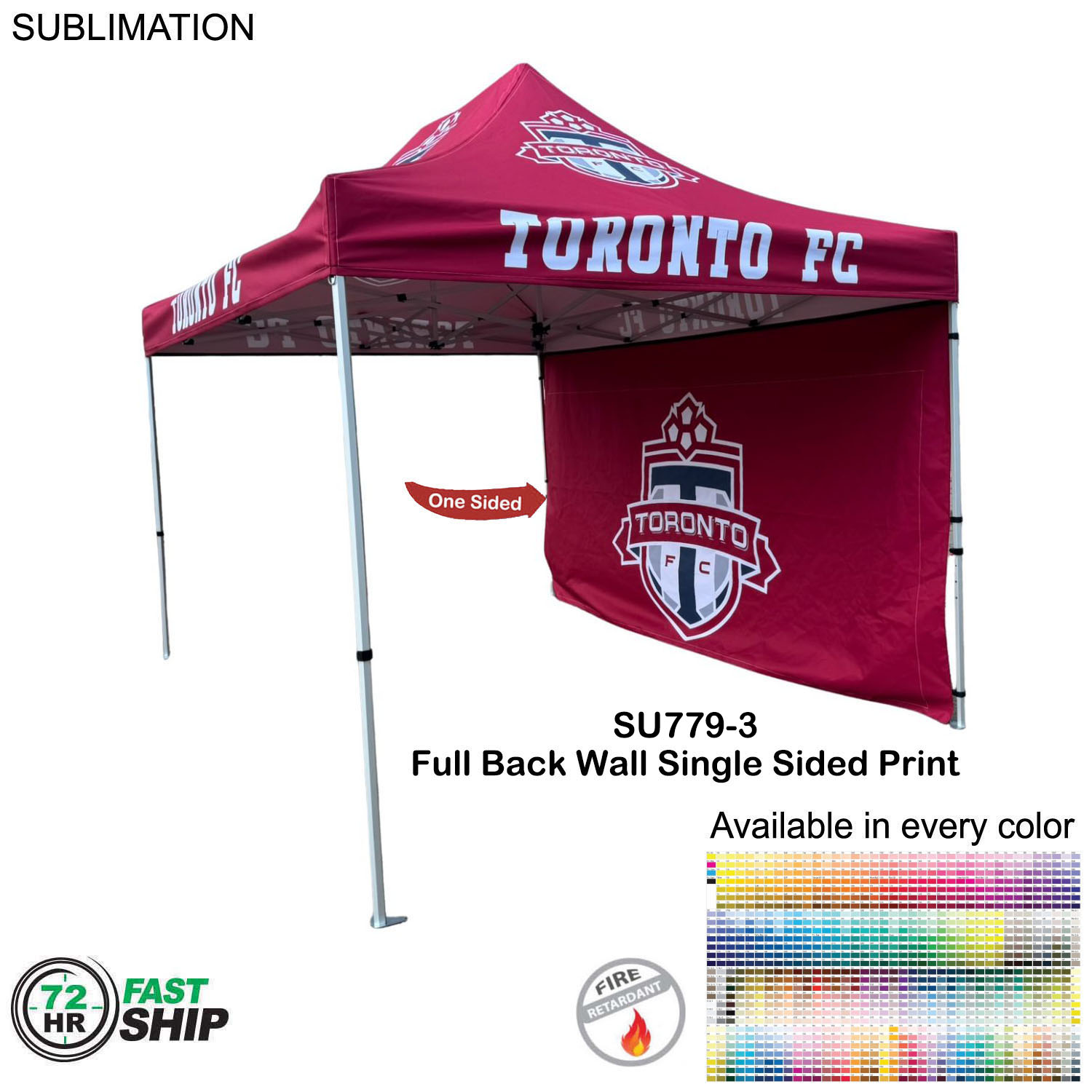 72Hr Fast Ship - Full 15' Back Wall for 10x15 Tent Kit, Sublimated, Single Sided Print 4