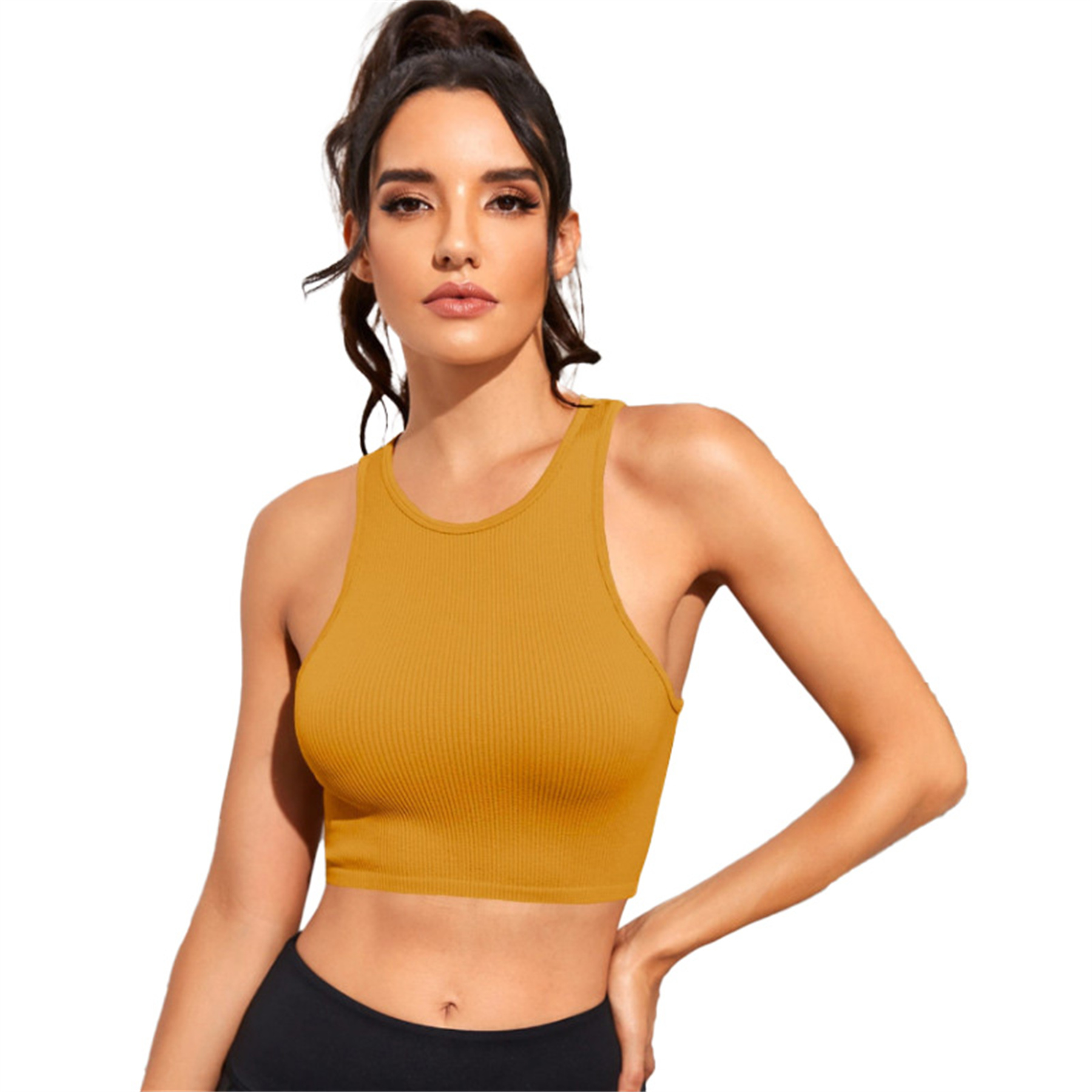 Womens Ribbed Longline Sports Bra 14