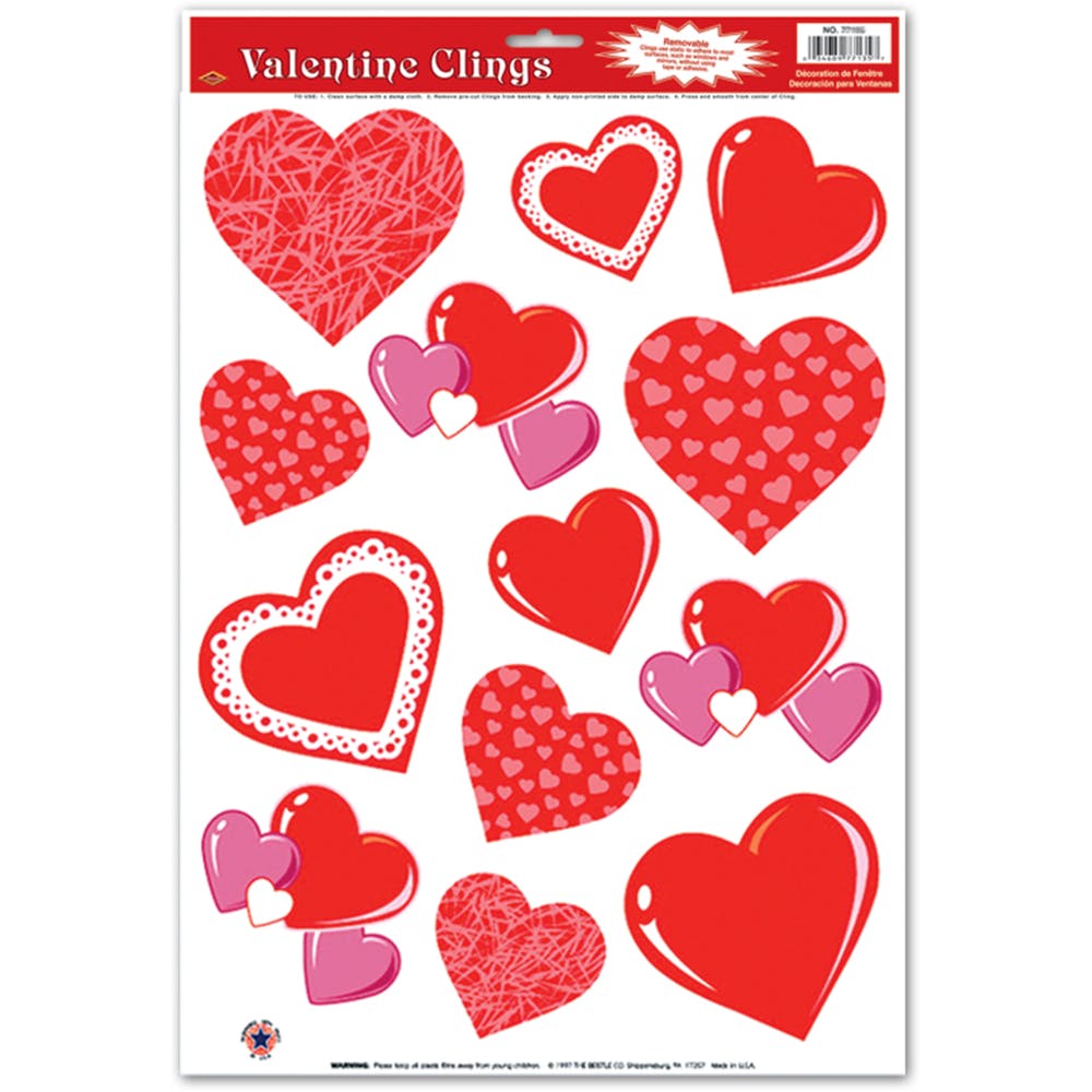 Heart Clings - Assorted 13 Stickers 3