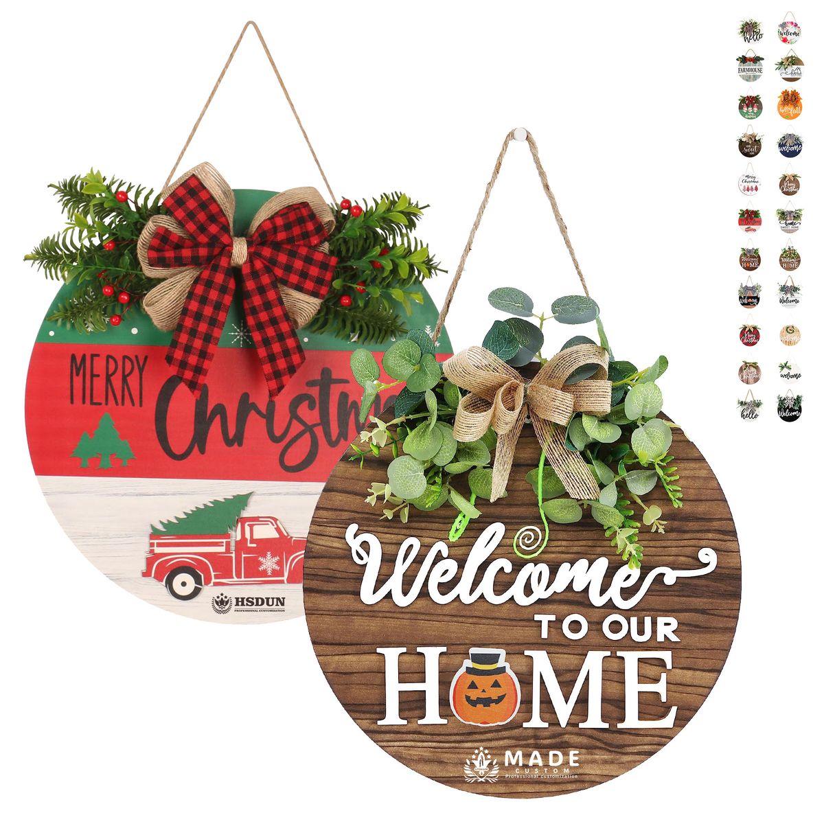Round Wooden Decorative Pendant Festival Ornaments