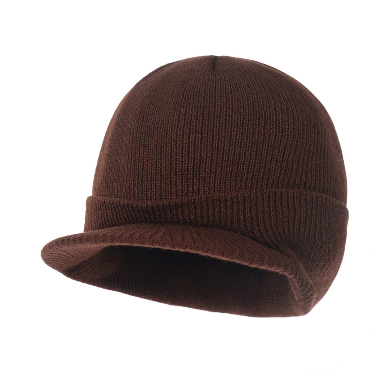 Classic Men's Knit Beanie with Brim for Cold Weather 20