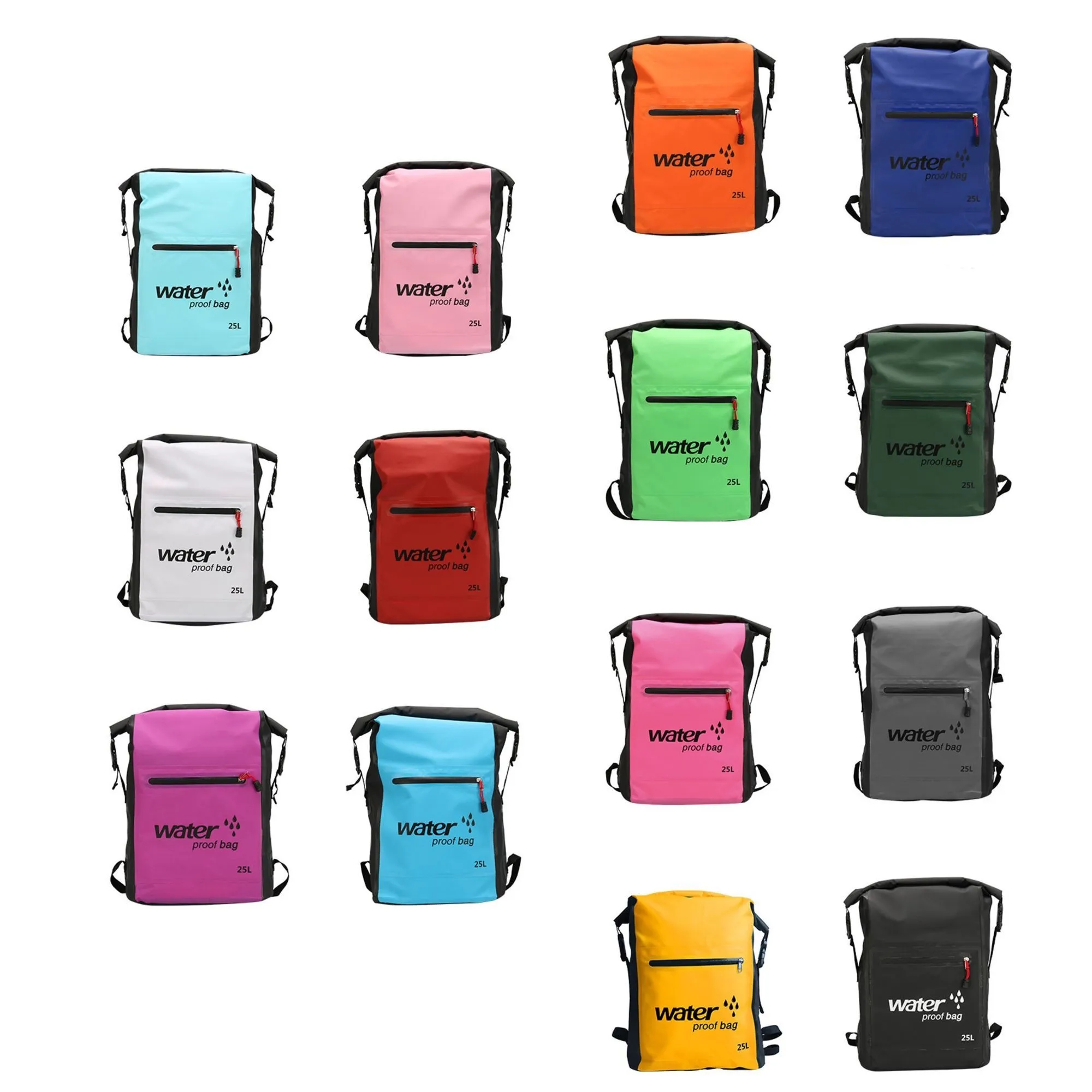 25L PVC Tarpaulin Outdoor Waterproof Backpack 5