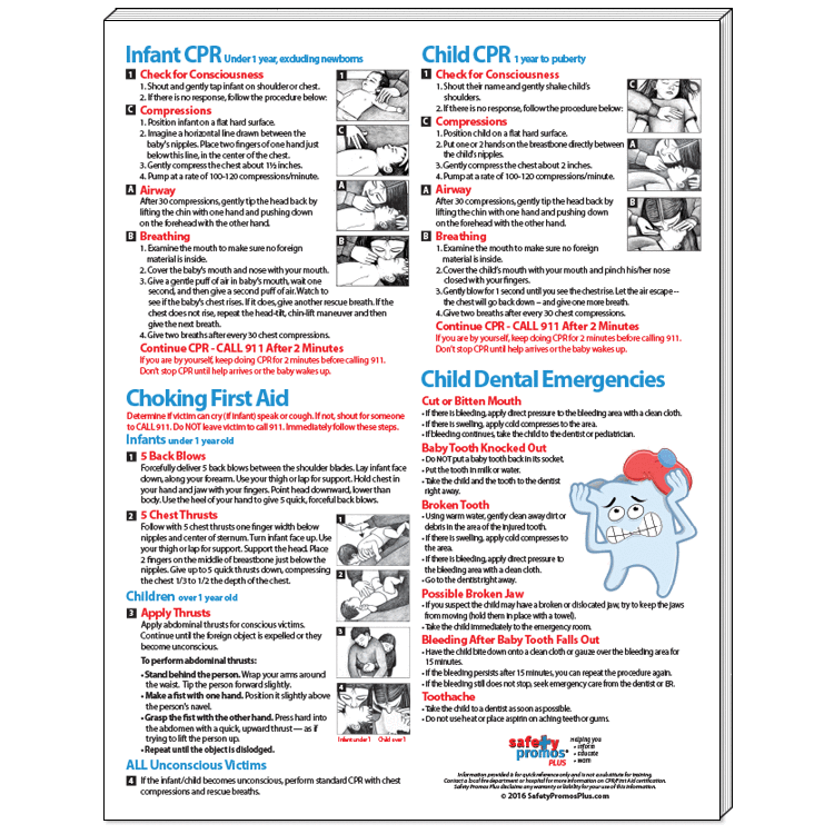 SALE CPR Choking Dental Emergencies 8 5x11 Scratch Pad Notepad
