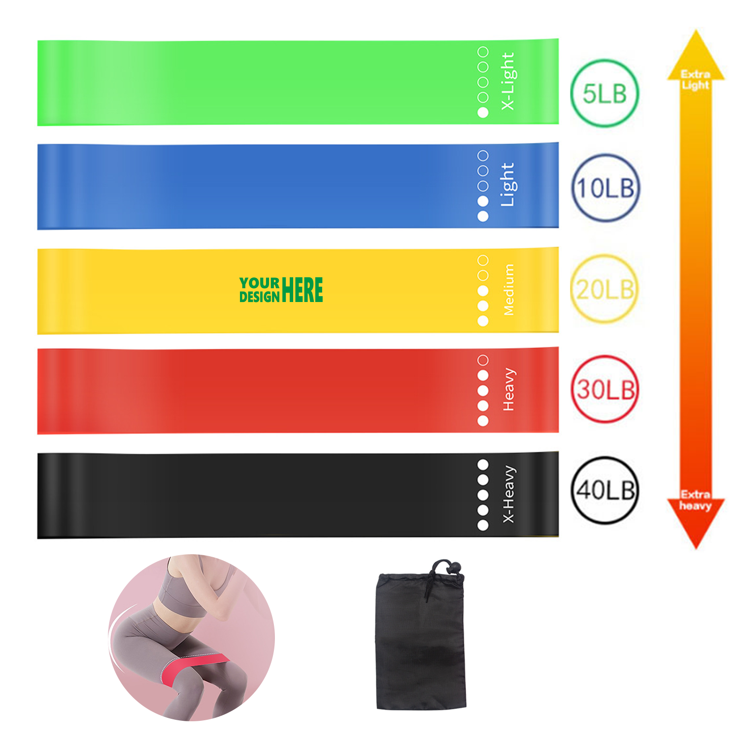 5-Piece Exercise Bands for Strength Training