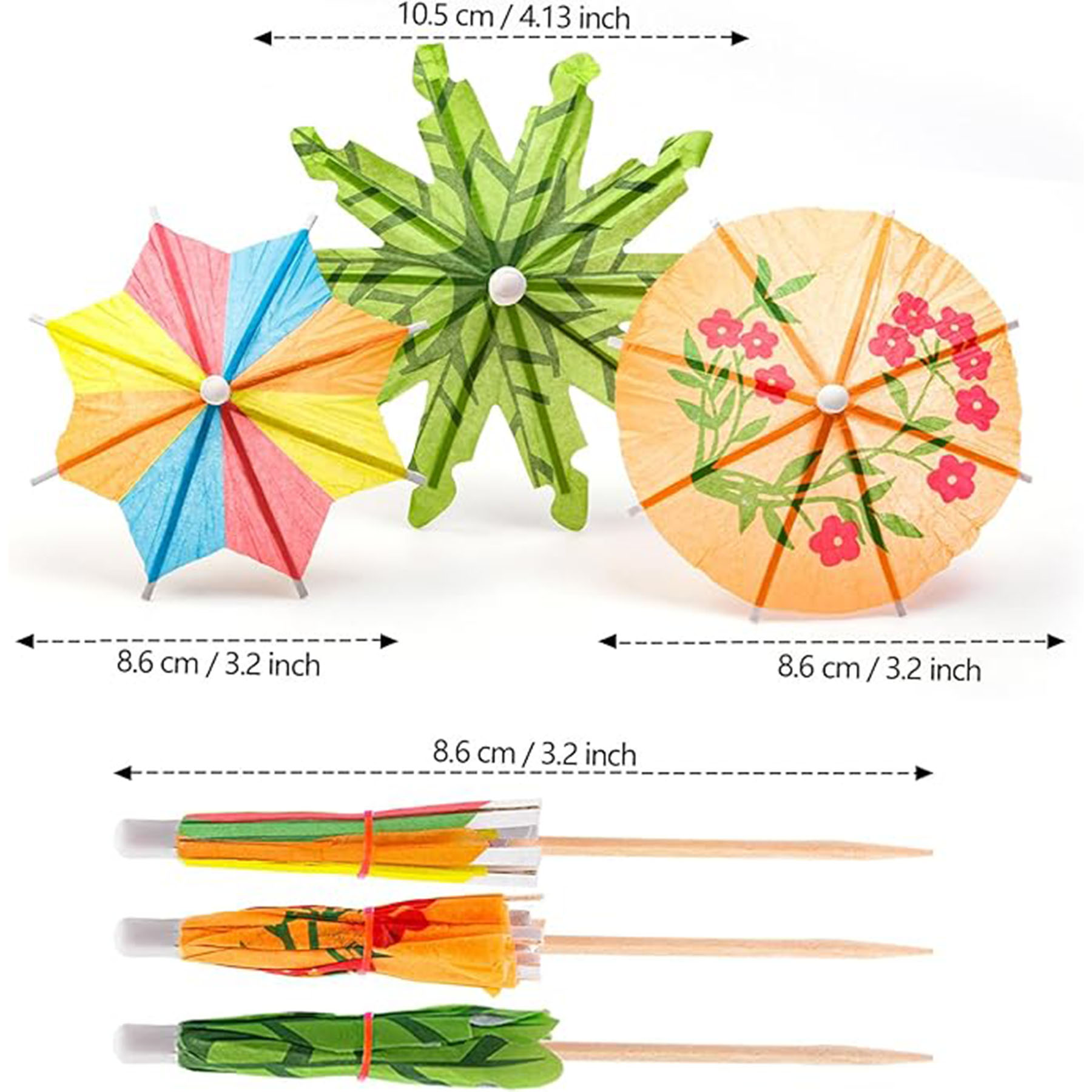 4-Inch Cocktail Umbrella Picks for Custom Designs 11