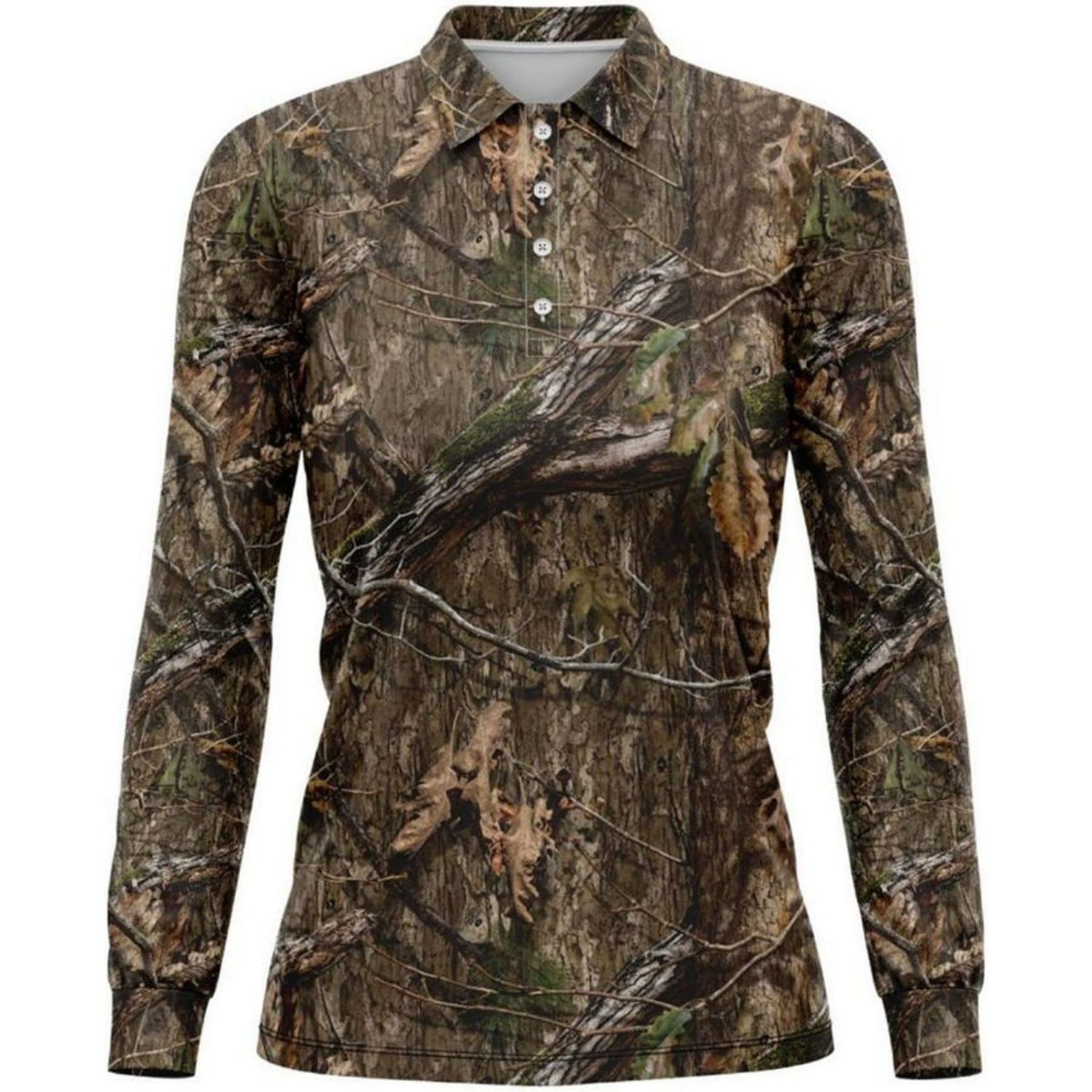Mossy Oak® Women's 4.4 Oz. Polyester Interlock Long Sleeve Polo Shirt
