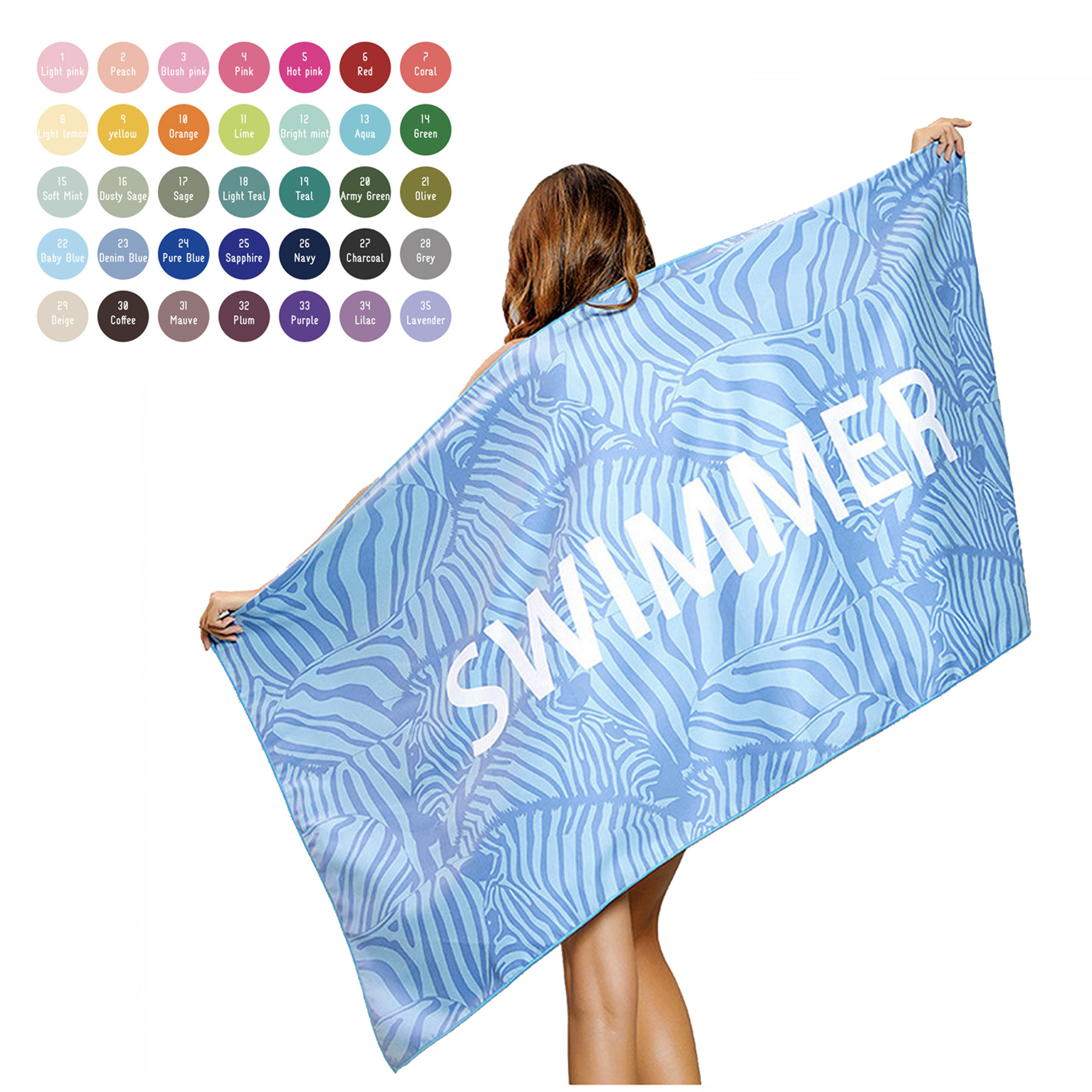 Sublimated Plush Microfiber Beach Towel 3