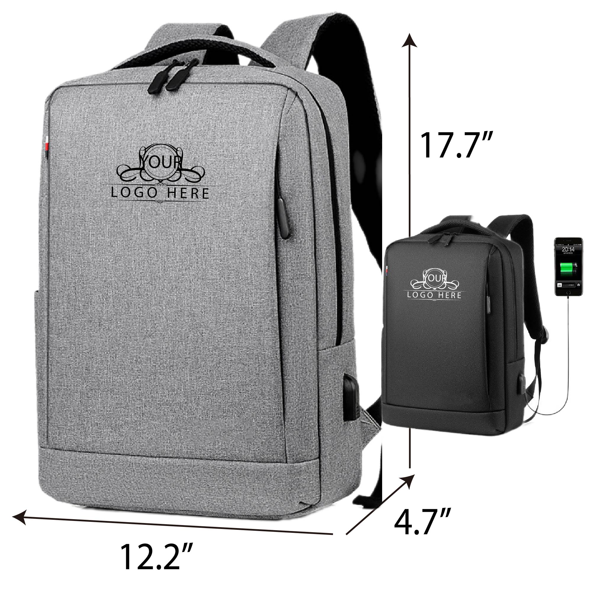Business Travel Laptop Backpack with USB Charging Port 6