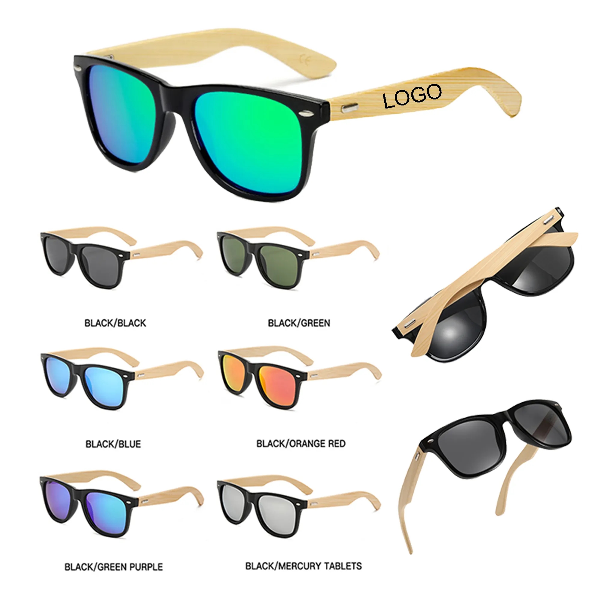 Bamboo Wood Sunglasses With Polarized Lenses