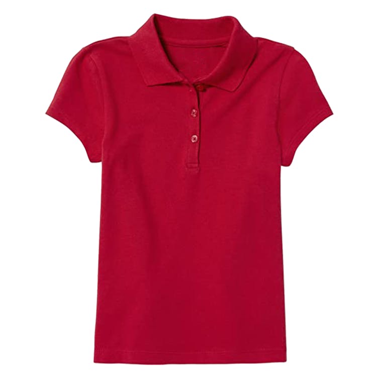 Girls' Uniform Polos - Red 2XL Short Sleeve 3
