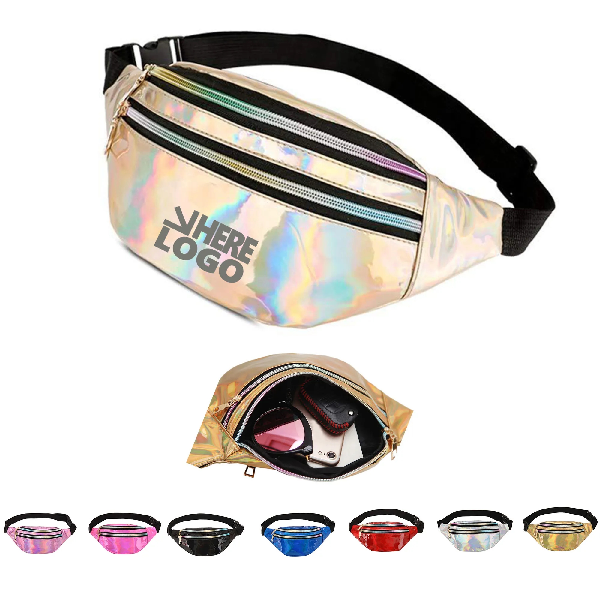 Holographic Silver Gold Cute Waist Bag 10