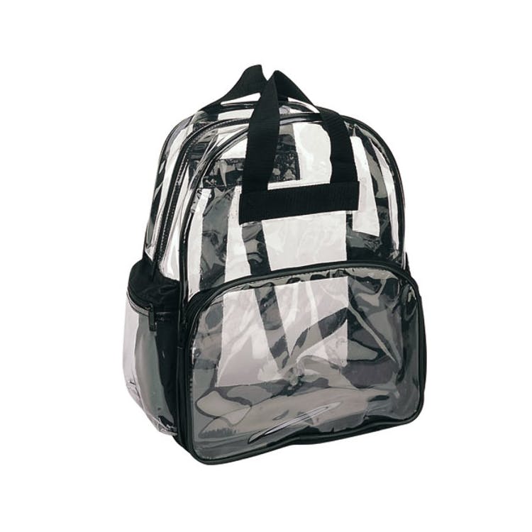 14" Clear Backpacks - Black Trim 2 Outside Pockets 3