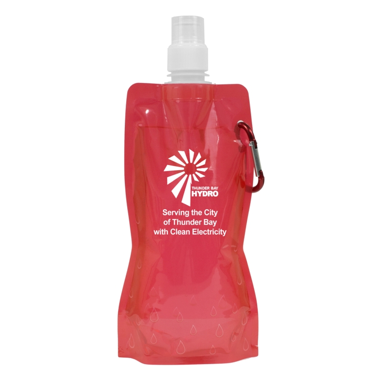 "Roll Up" 18 oz Foldable and Reusable Water Bottle with Matching Carabiner 15