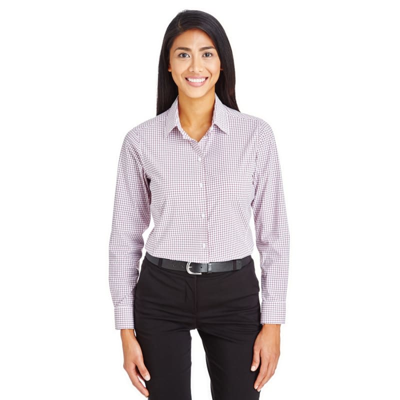 Devon & Jones CrownLux Performance Ladies' Micro Windowpane Shirt