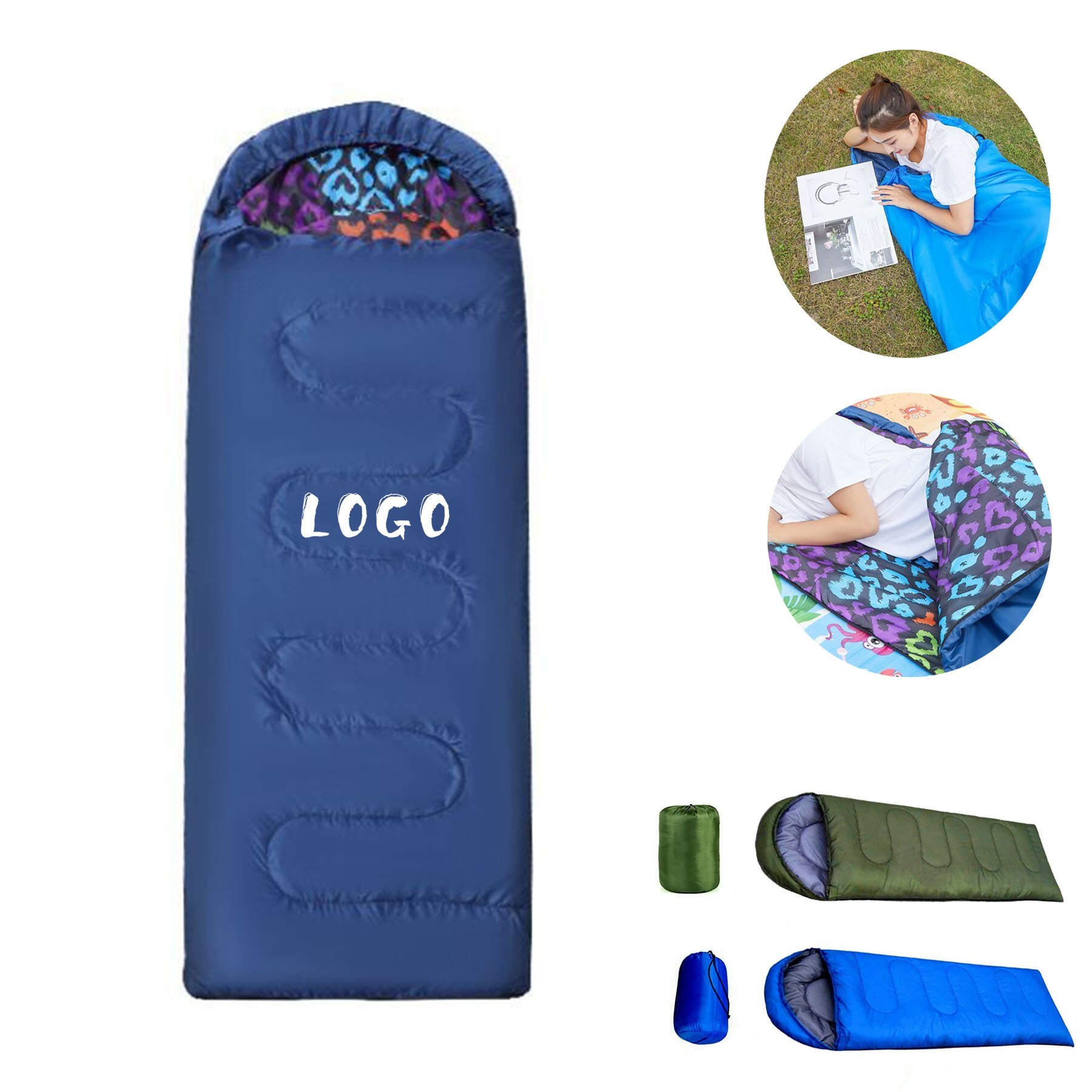 Outdoor Camping Sleeping Bag w/Hood