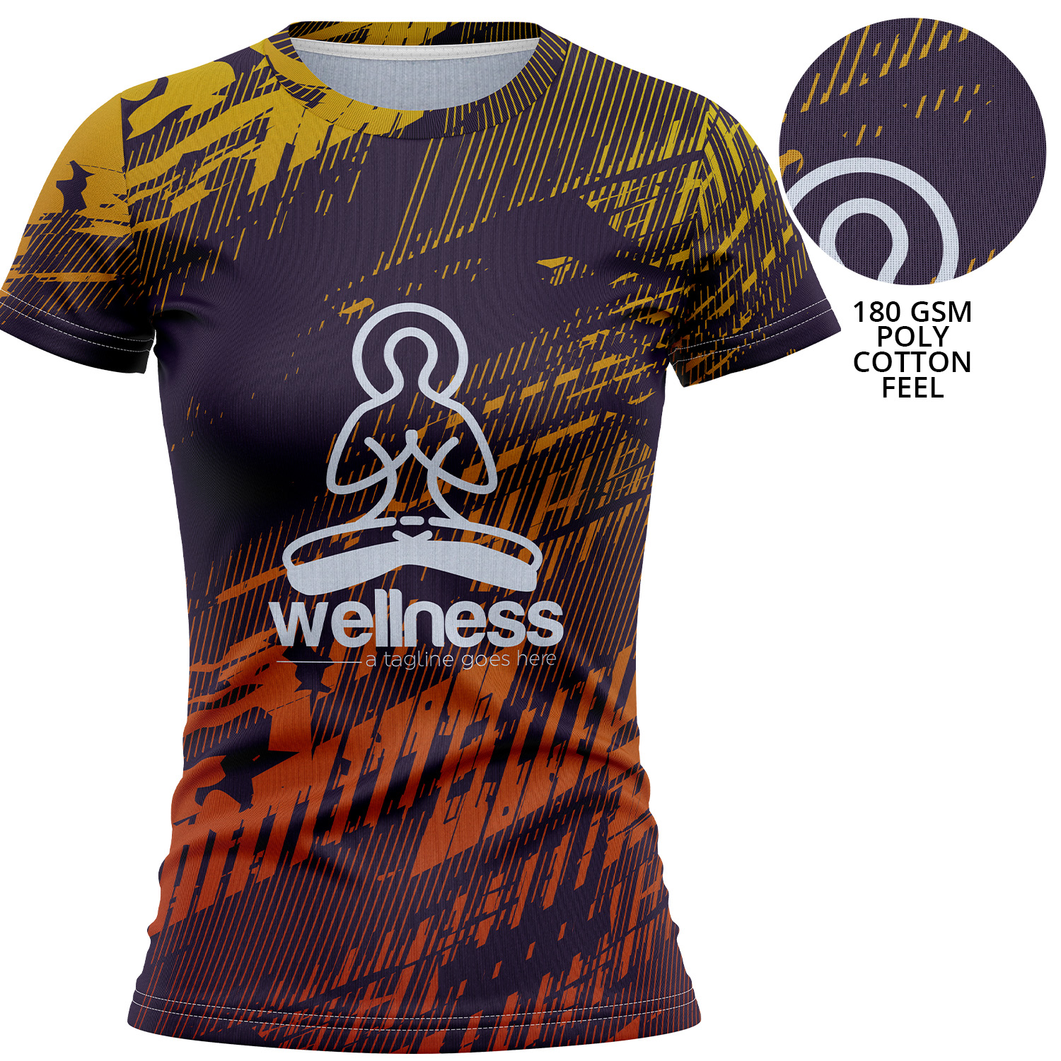 Women's 180 GSM Jersey Knit Cotton Feel Sublimation Short Sleeve T-shirt