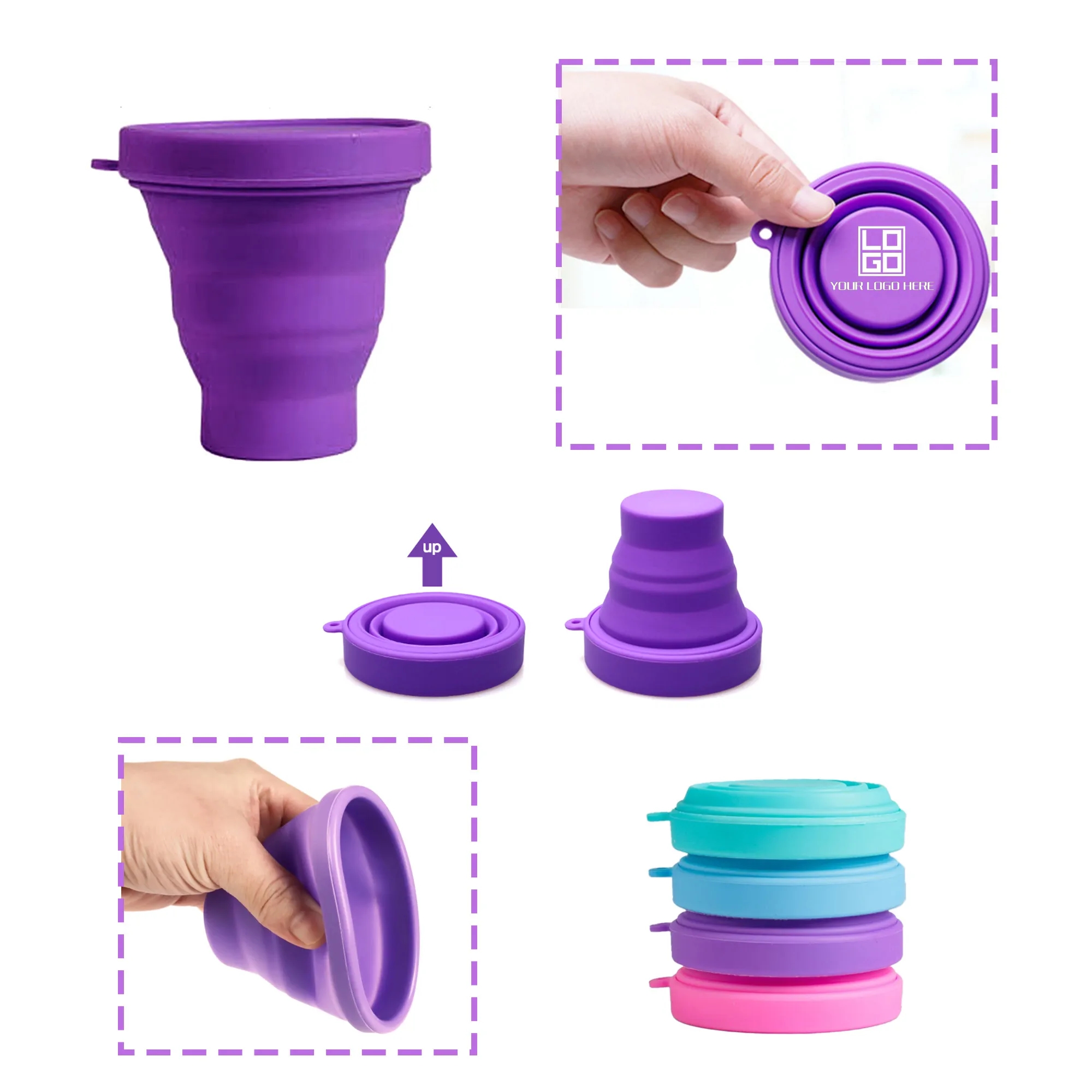 Collapsible Silicone Camping Cup 70z/200ml 4