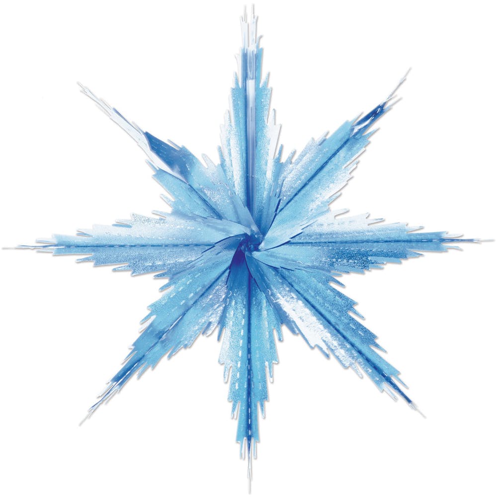 Snowflake Decorations - Metallic Blue & Silver 3
