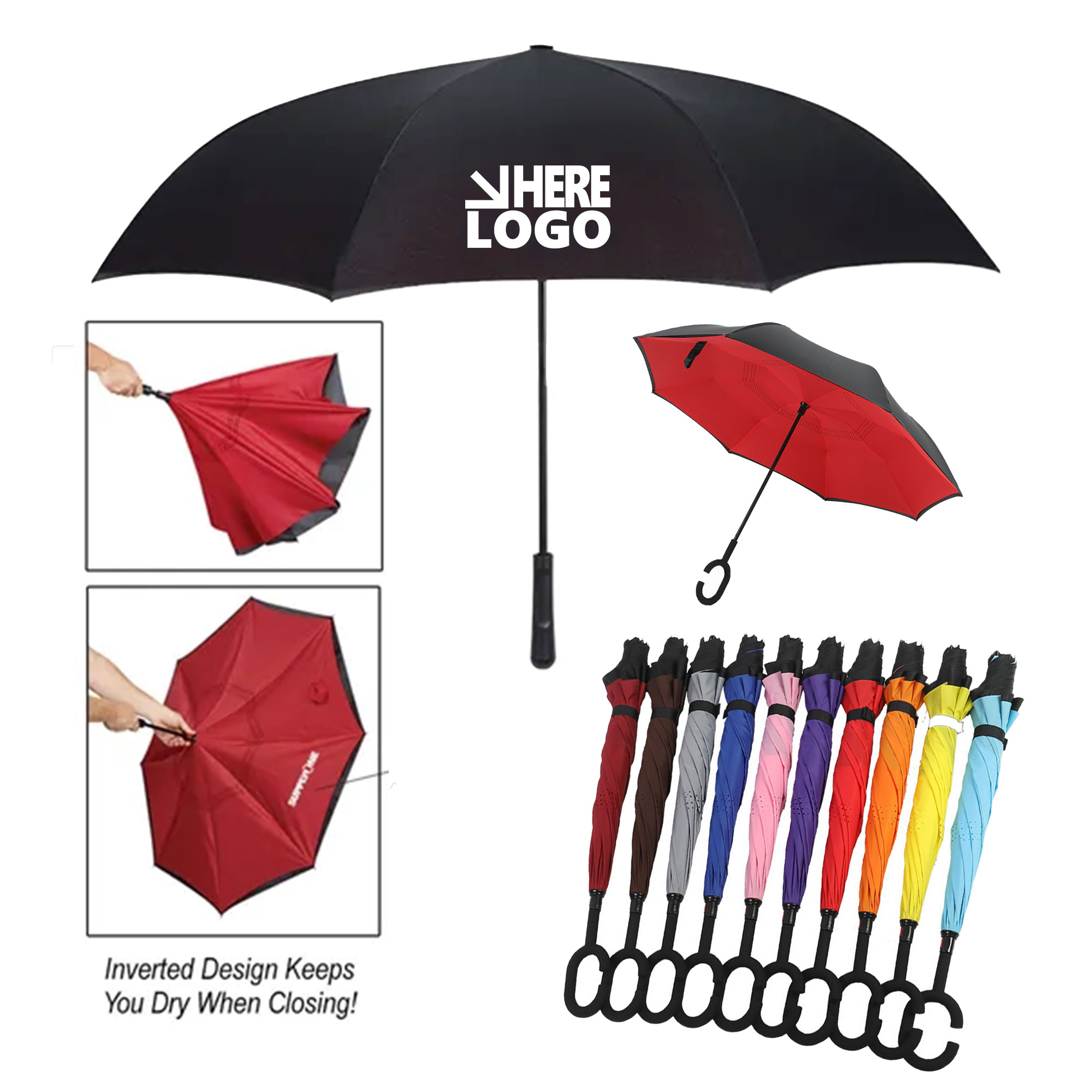 MOQ 50 Reverse Umbrella Arc Two-Tone