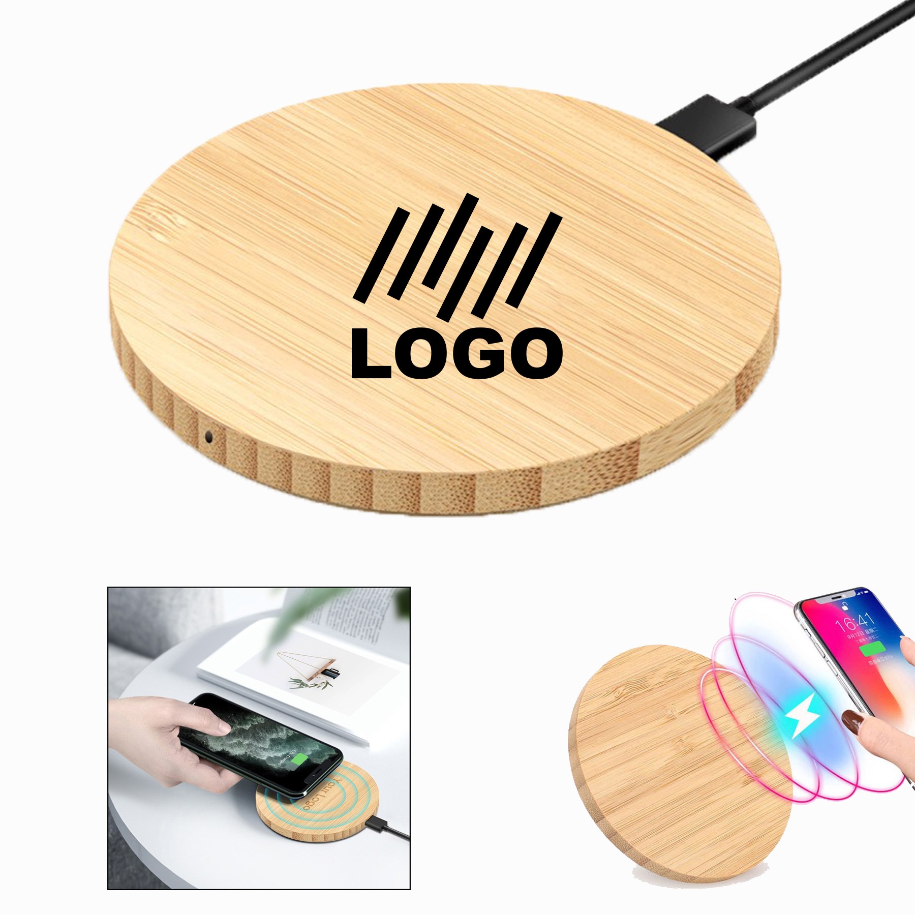 15W Bamboo wireless charger