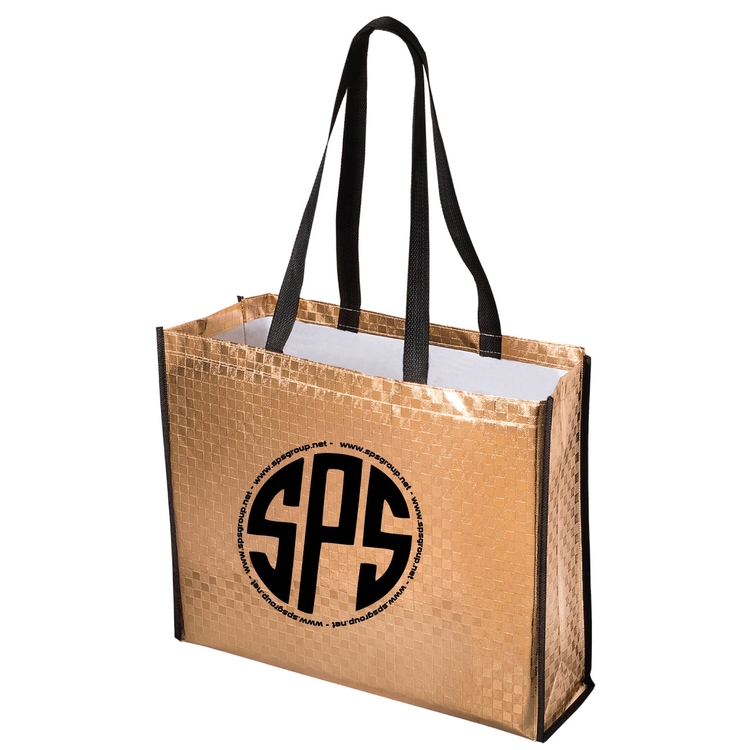 Metallic Shopper Tote Bags Textured Pattern MT17145 spsgroupinc