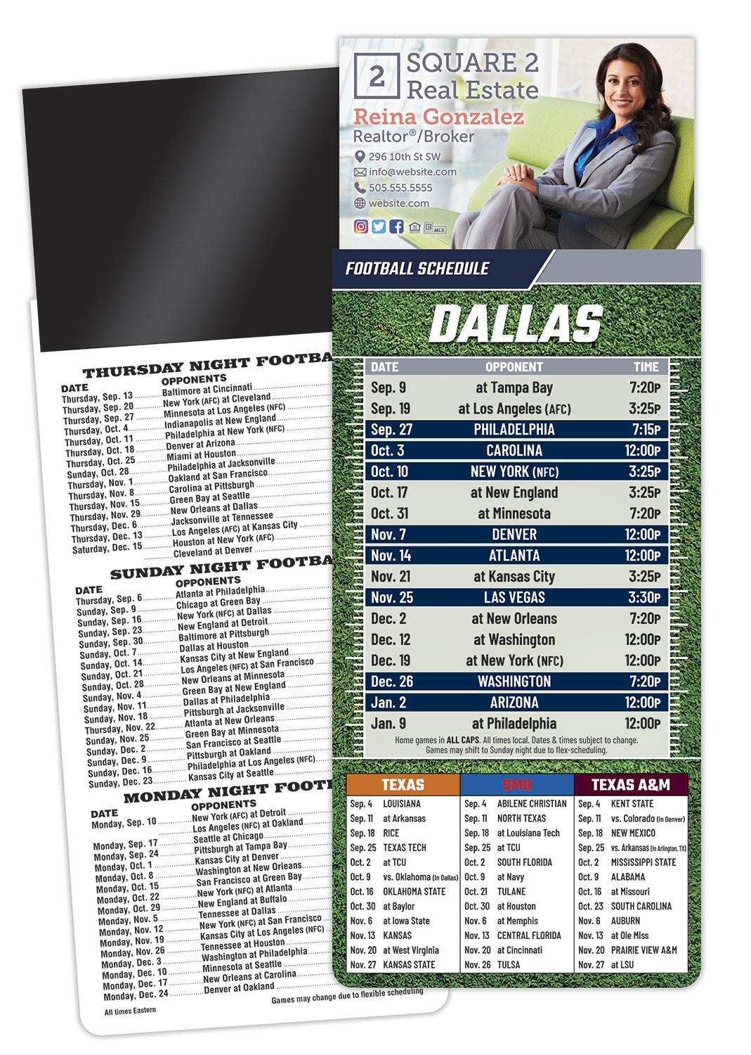 Magna-Card Business Card Magnet Football Schedules (3.5x9)