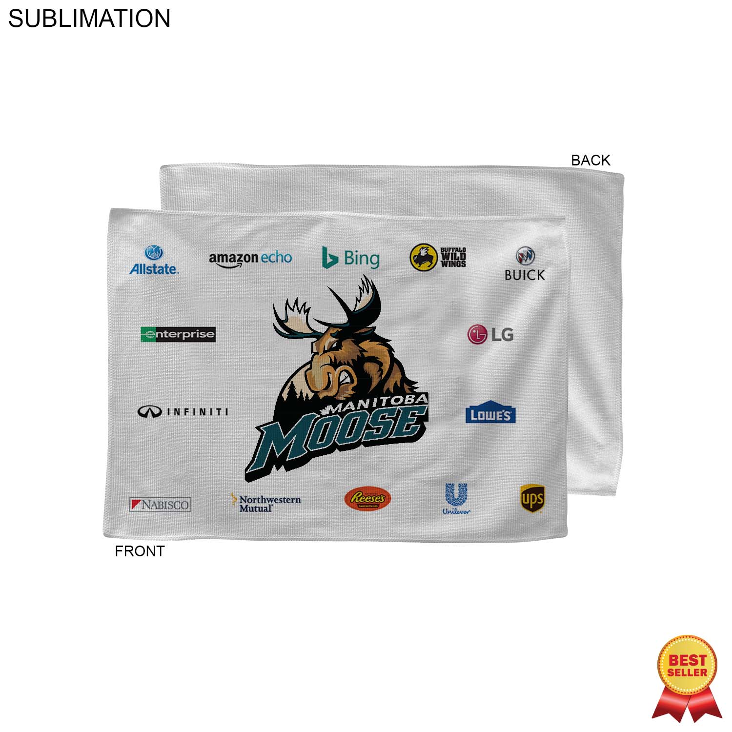 White Microfiber Dri-Lite Terry Sponsorship Rally Towel, 12x18, Sublimated Full Color (# 1 Seller) 11