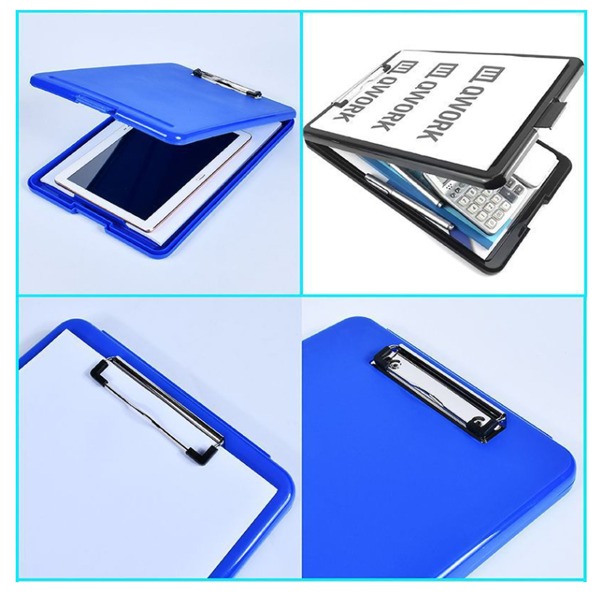 Solid Color Plastic Clipboard with Hook and File Holder Clamp 7