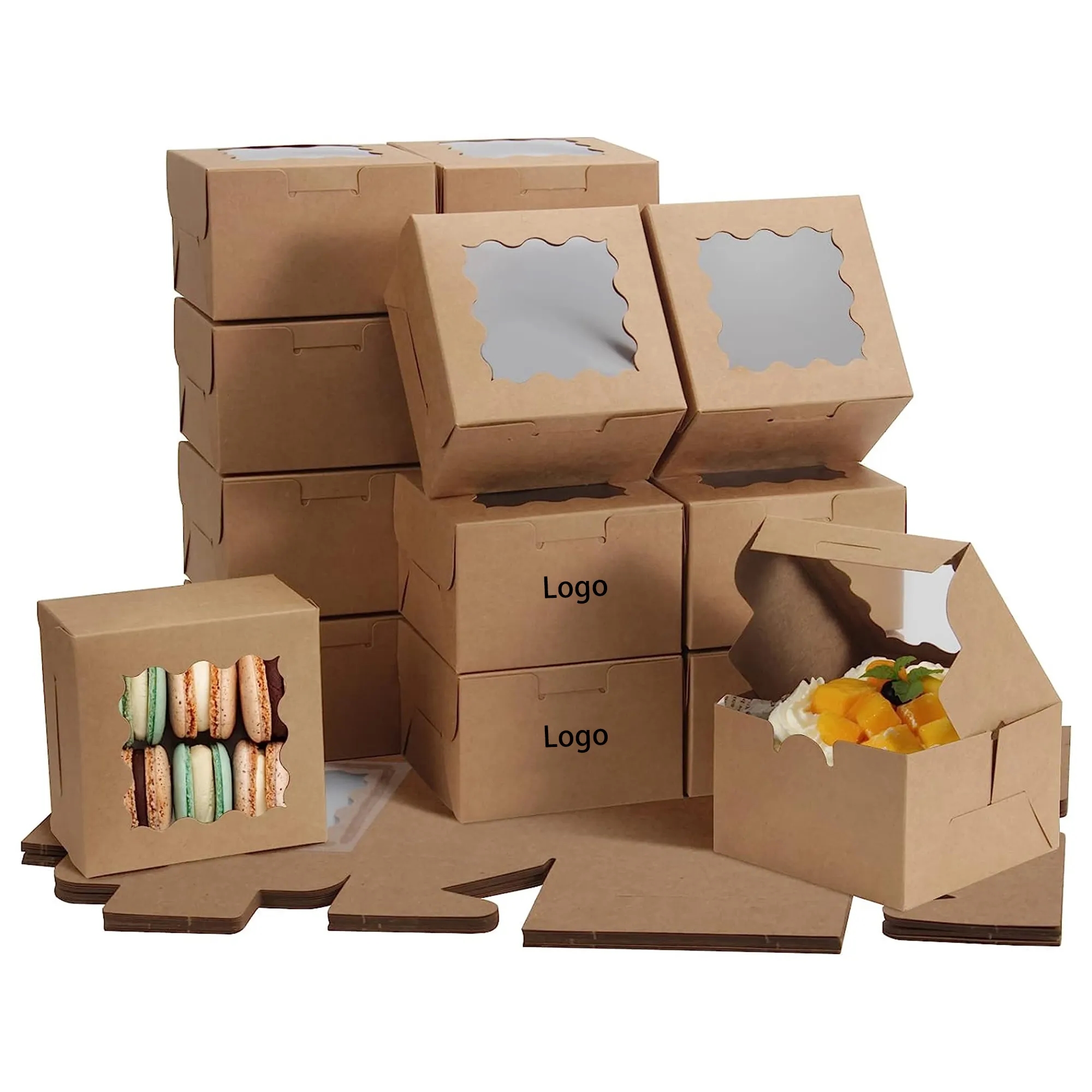 MOQ 500pcs Kraft Wavy Cake Wrapping Gift 6