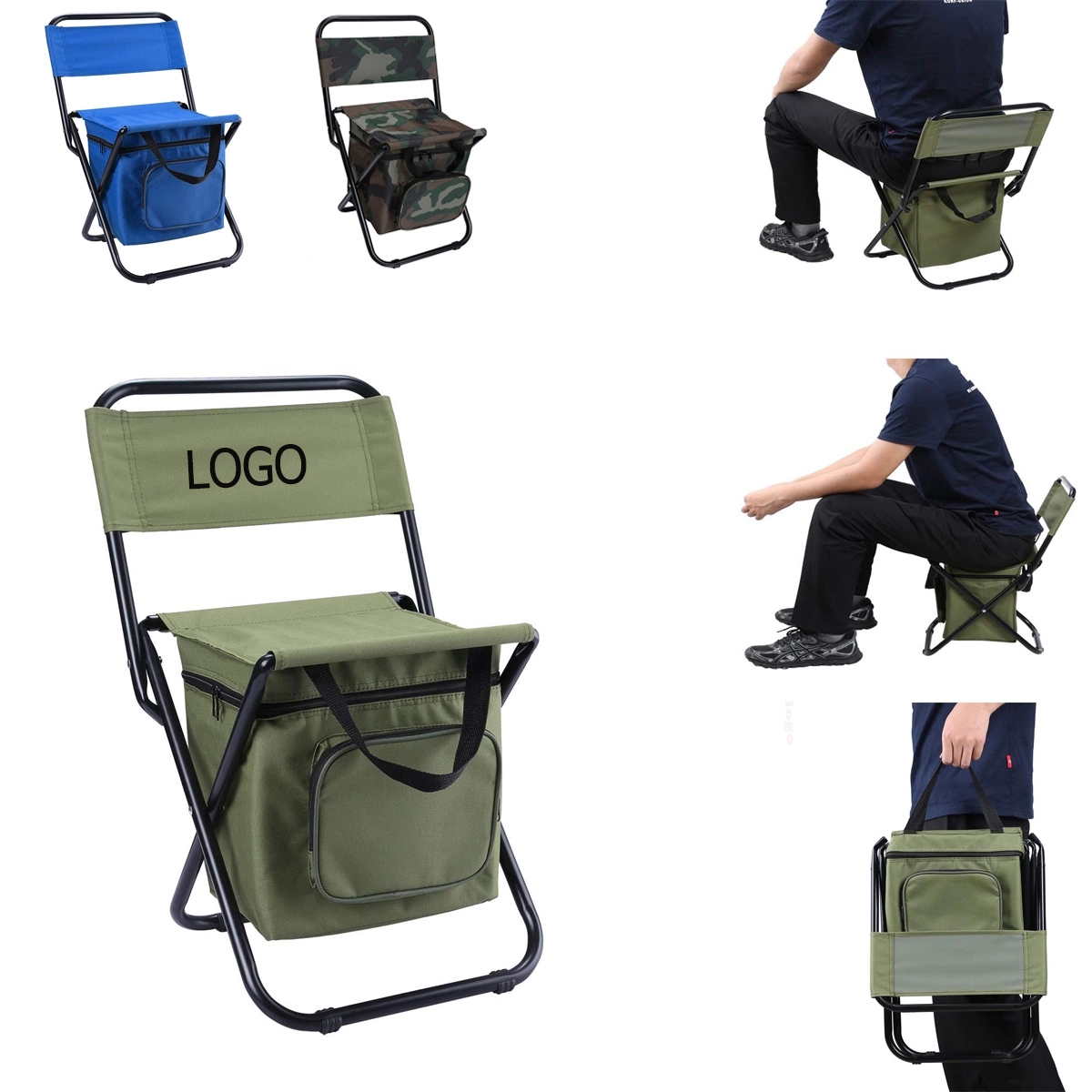 Foldable Camping Chair With Cooler Bag
