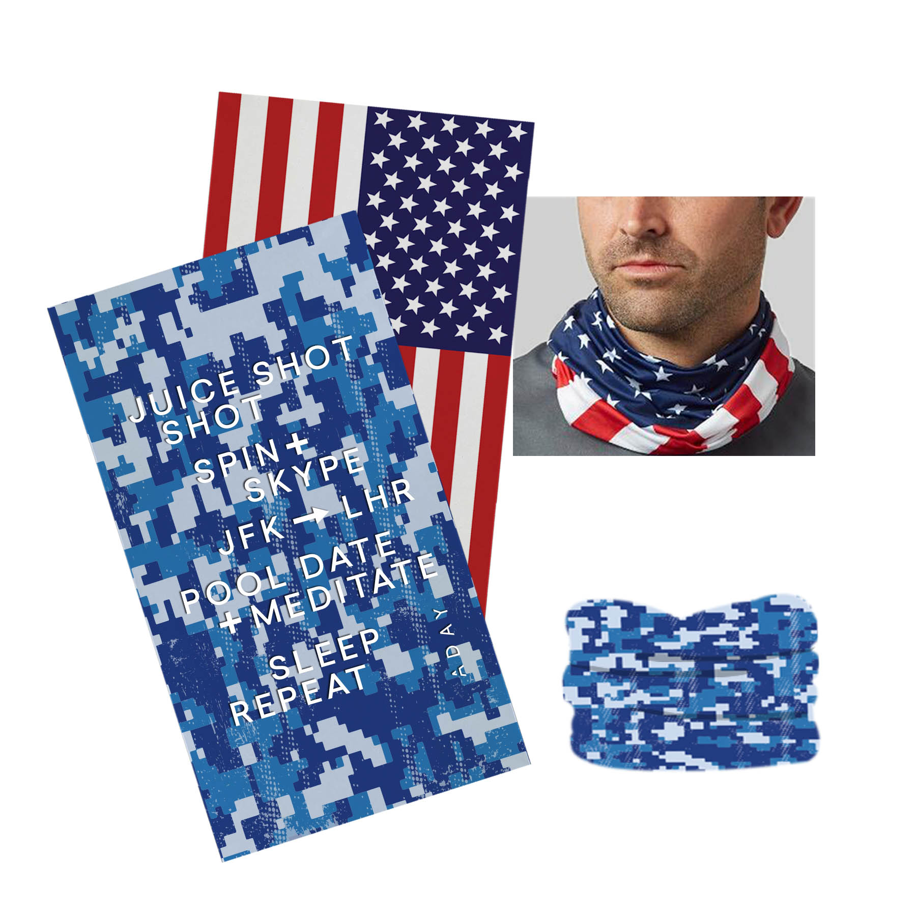 2 Layers Moisture Wicking Seamless Custom Bandana/Sport Scarfs/Gaiters 12