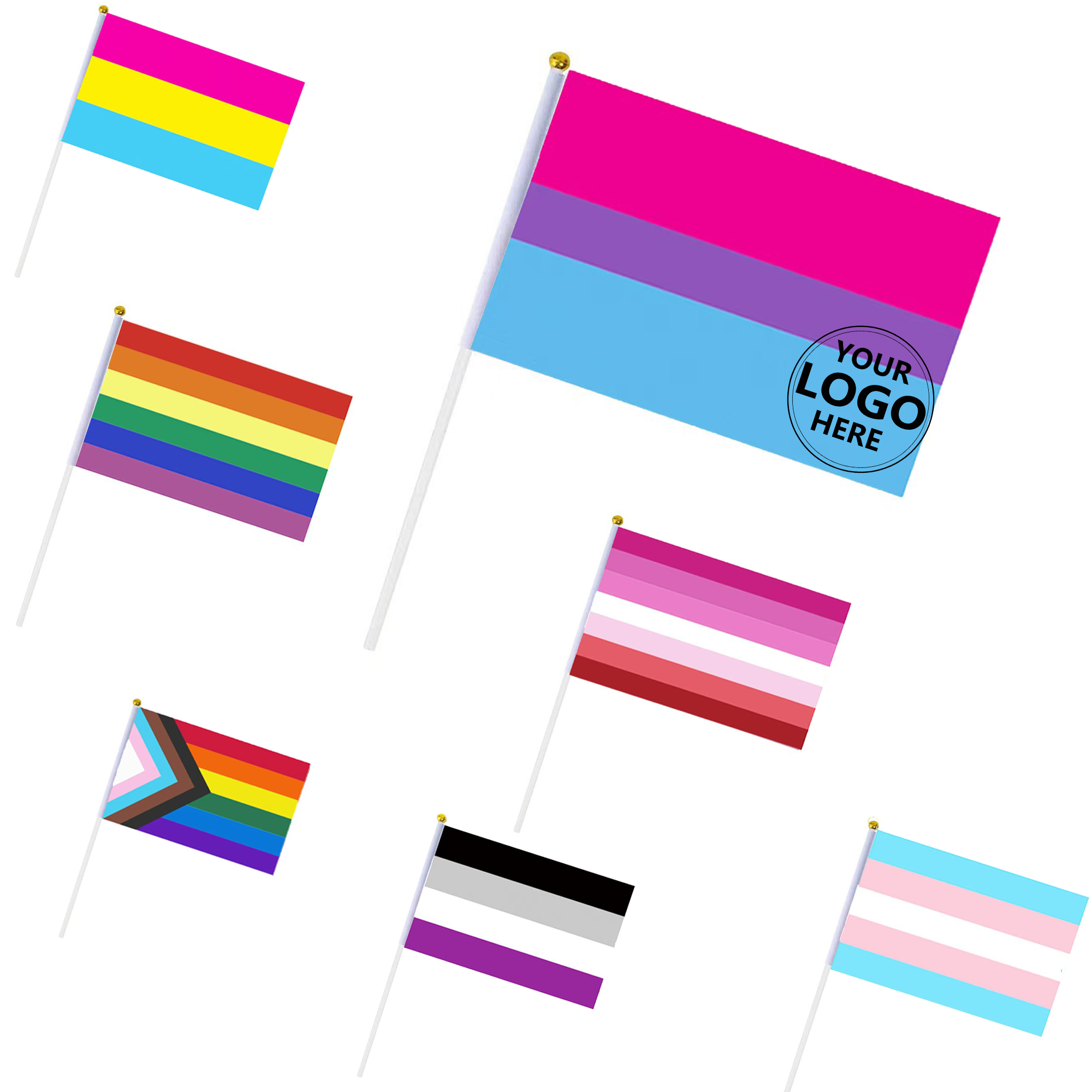 Polyester Hand-Waving Rainbow Flag 10