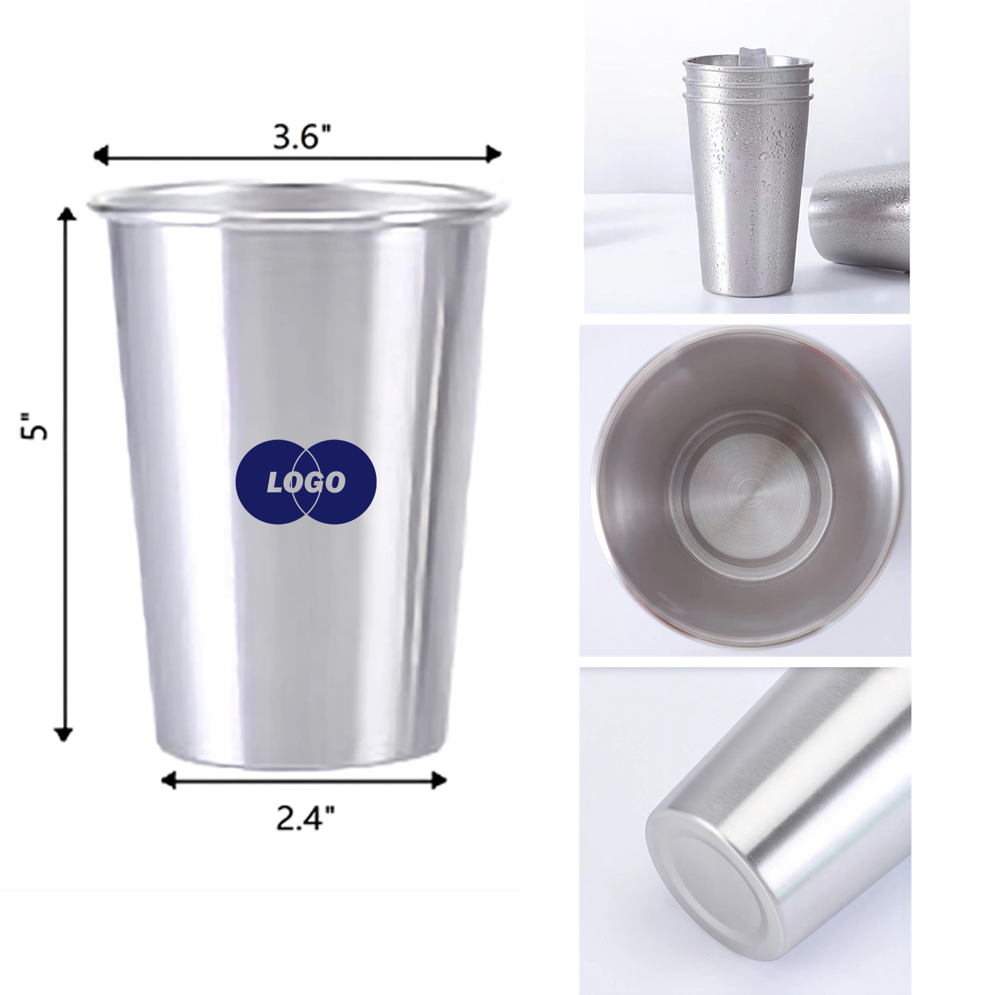Durable 17 OZ Stainless Pint Drinking Cup